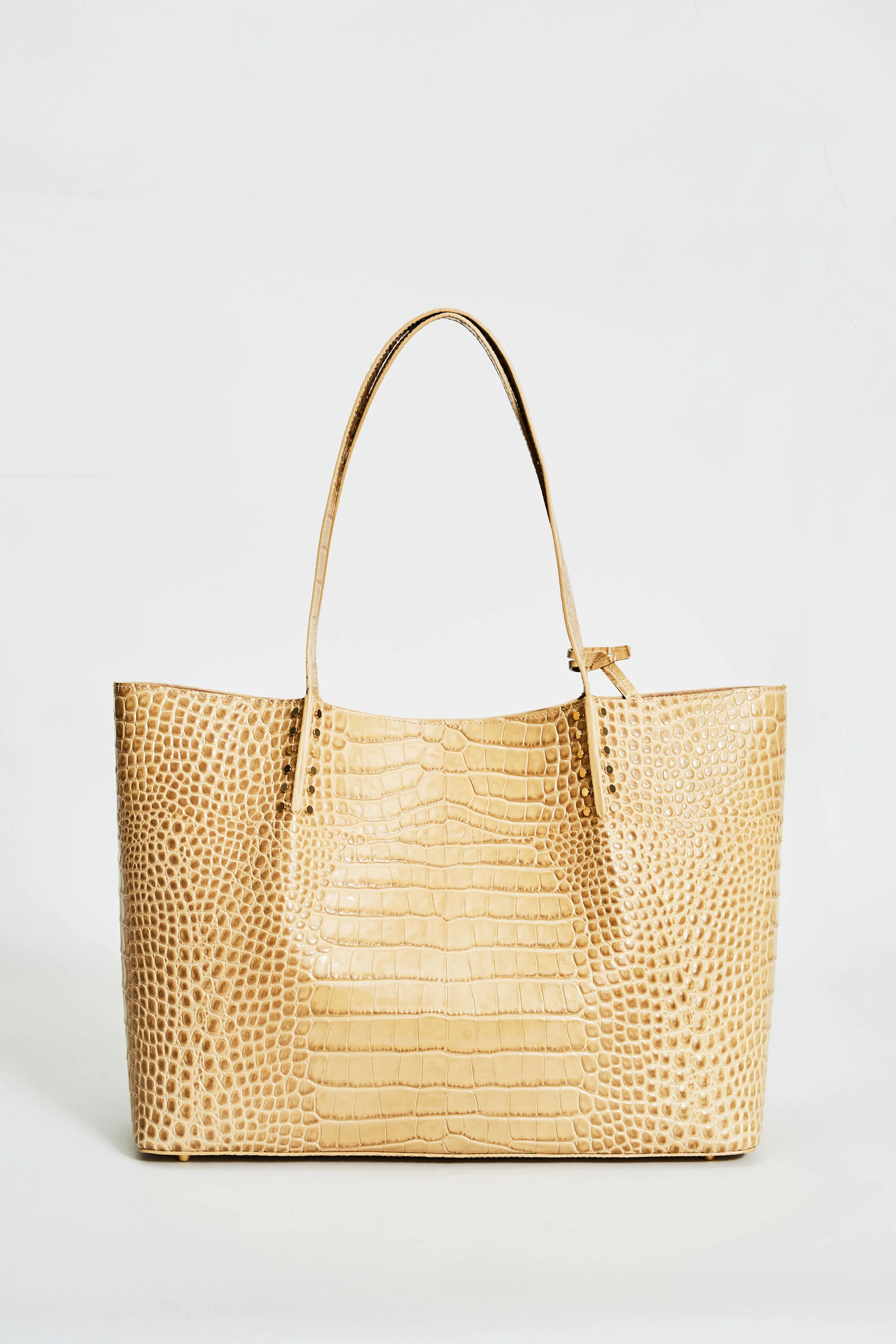 Crocodile Embossed Leather Tote - Murepair