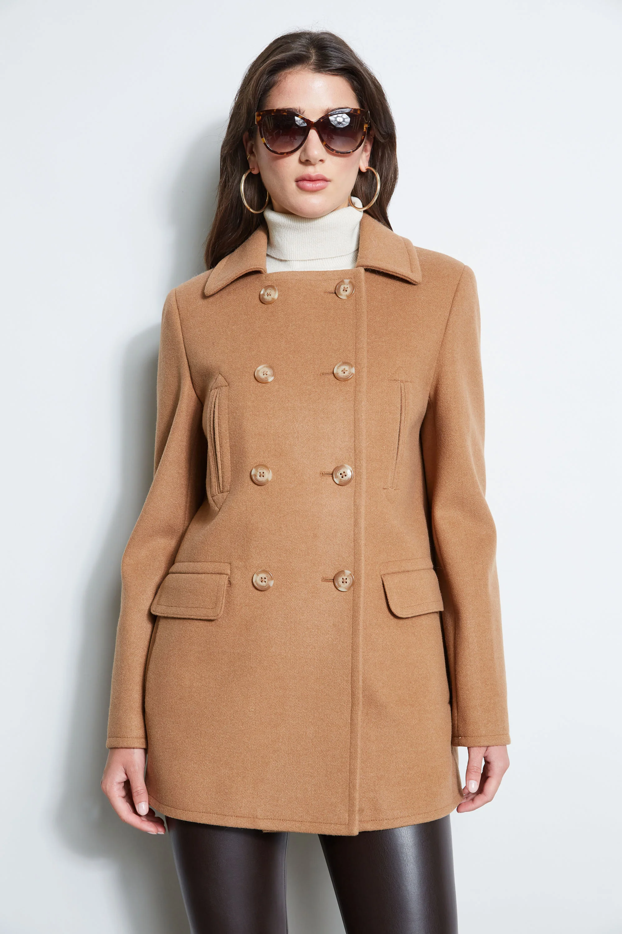 Faux Fur Collar Peacoat - Murepair