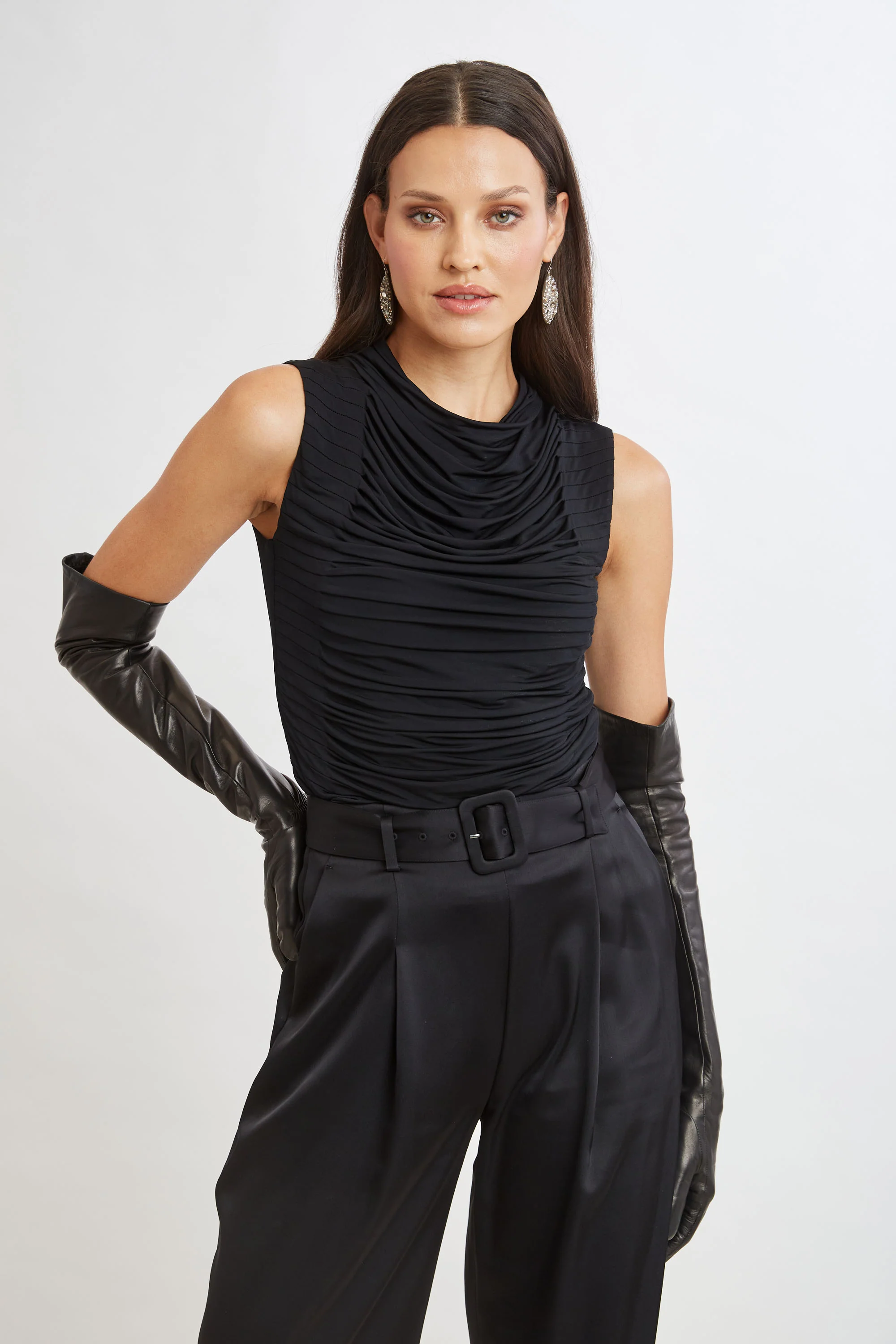 Pleat Detail Matte Jersey Knit - Murepair