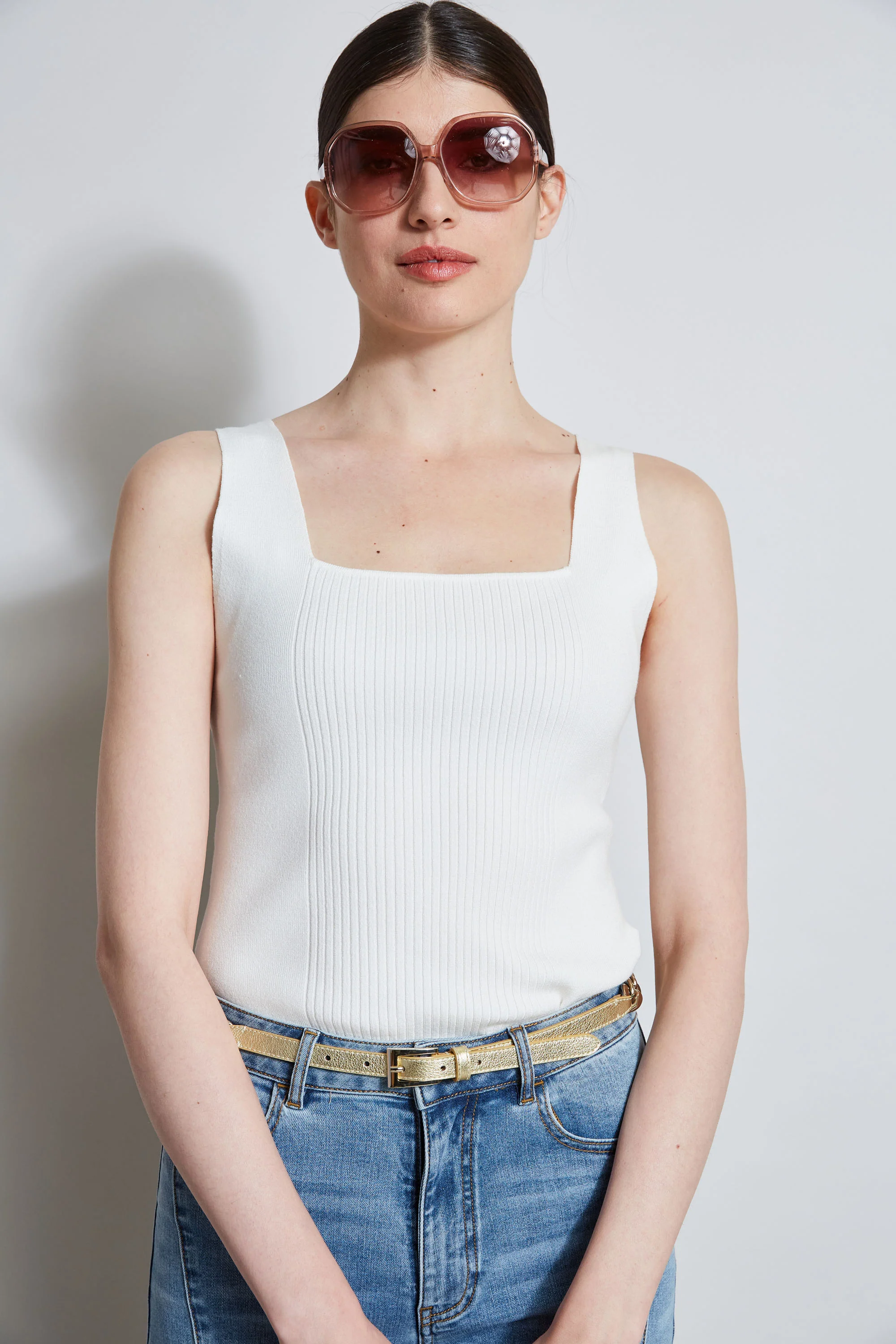 Rib Detail Sweater Tank - Murepair