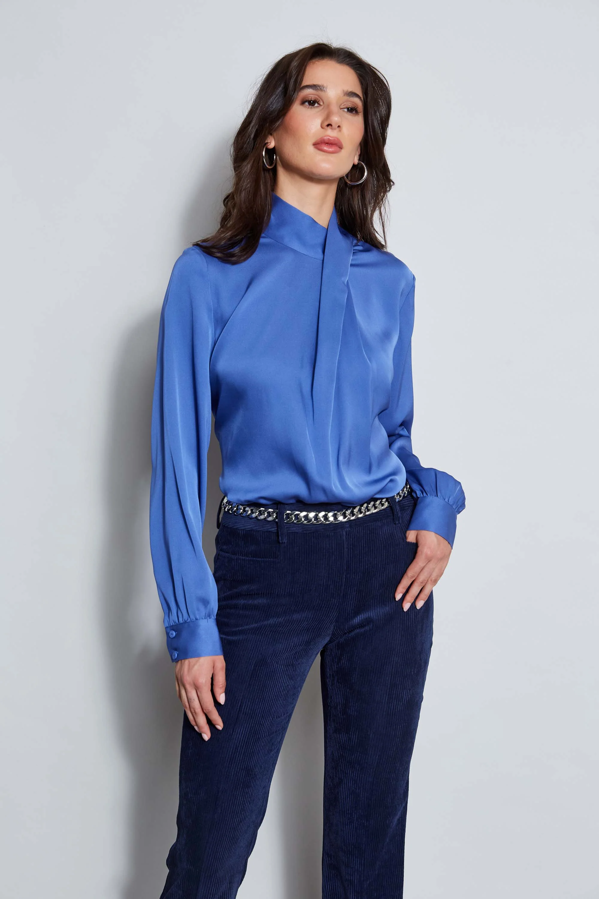 Silk Draped Neck Shirt - Murepair