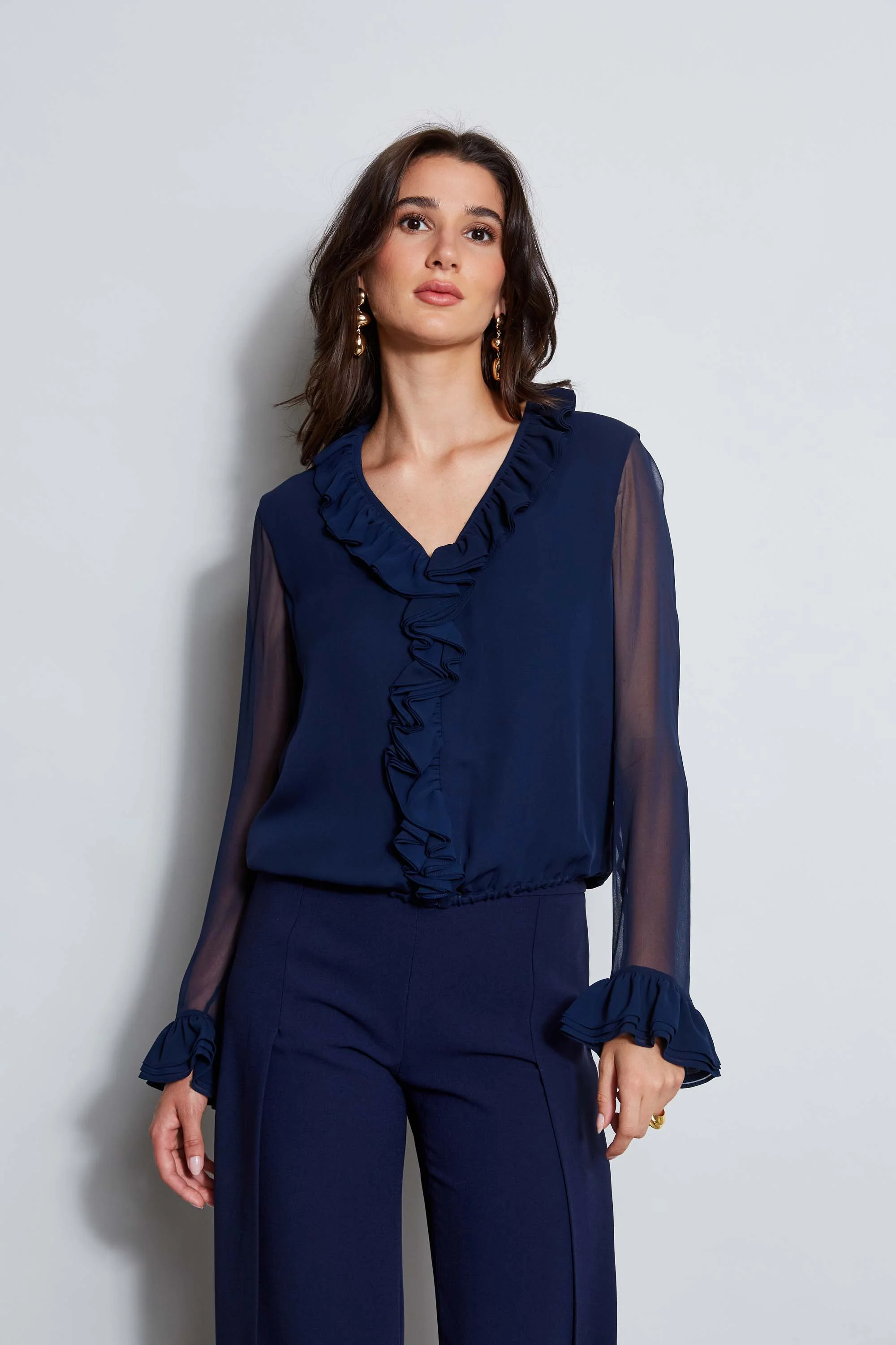 Ruffle Silk Shirt - Murepair