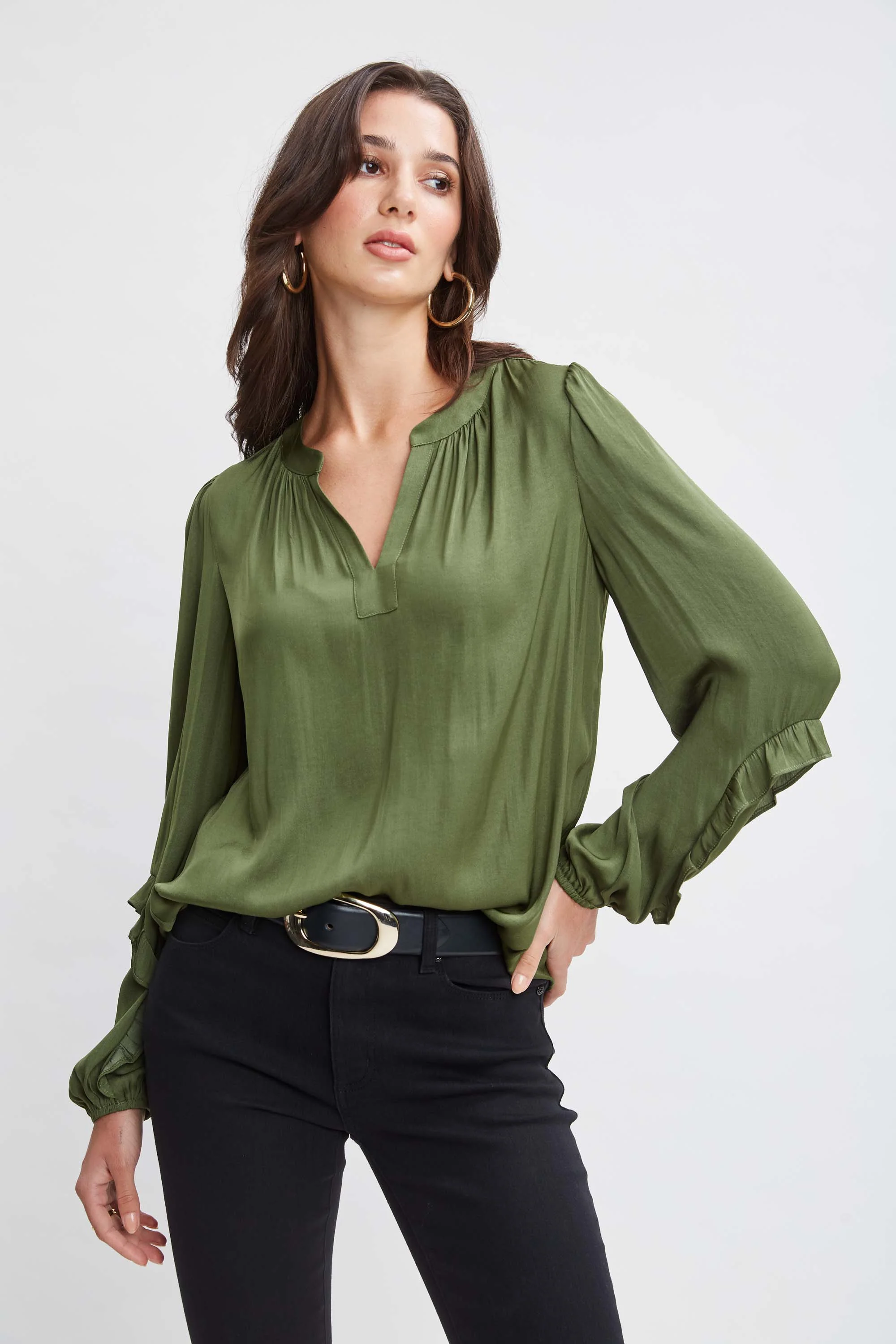 T-Tahari Split Neck Shirt - Murepair