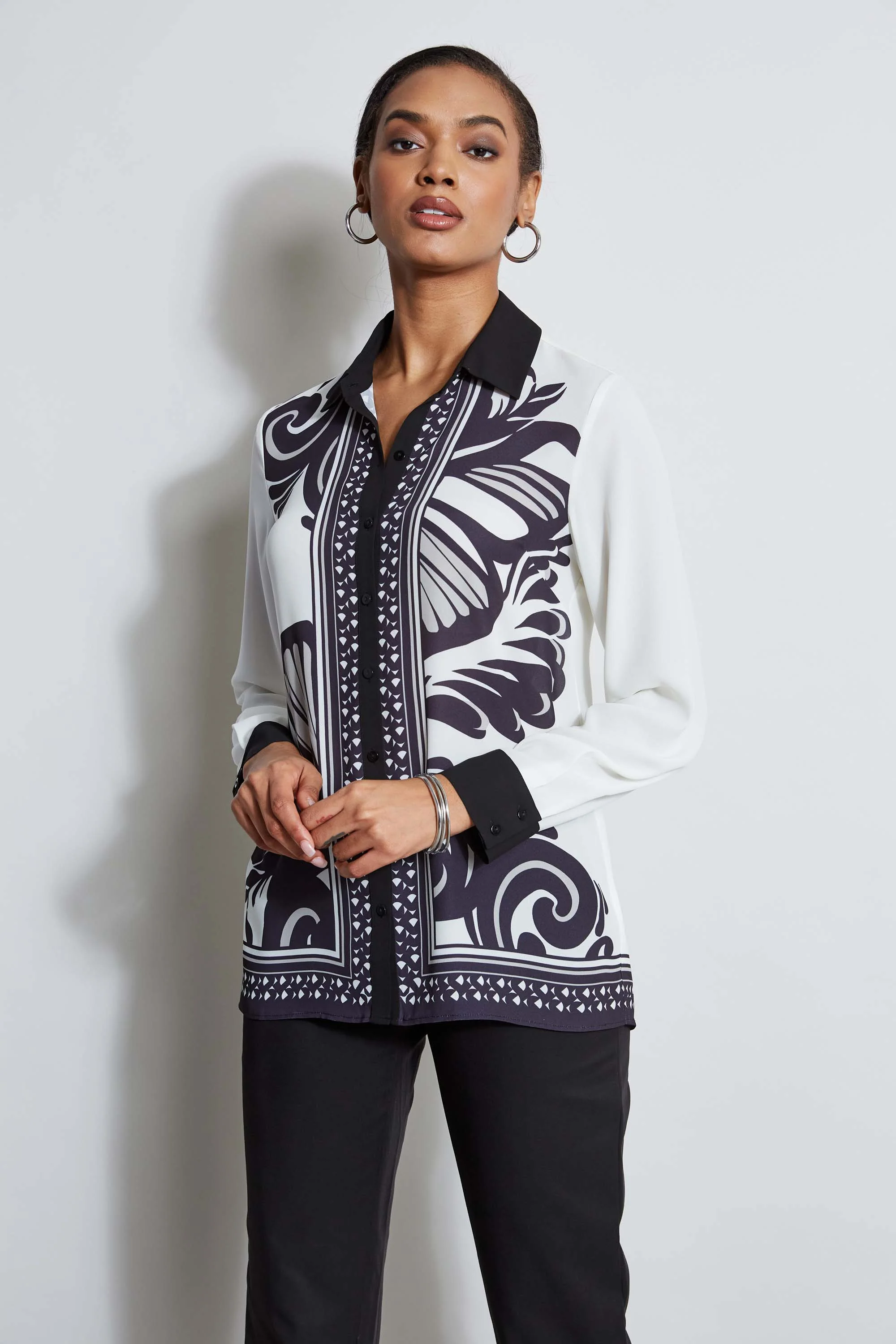 T-Tahari Paisley Scarf Print Shirt - Murepair