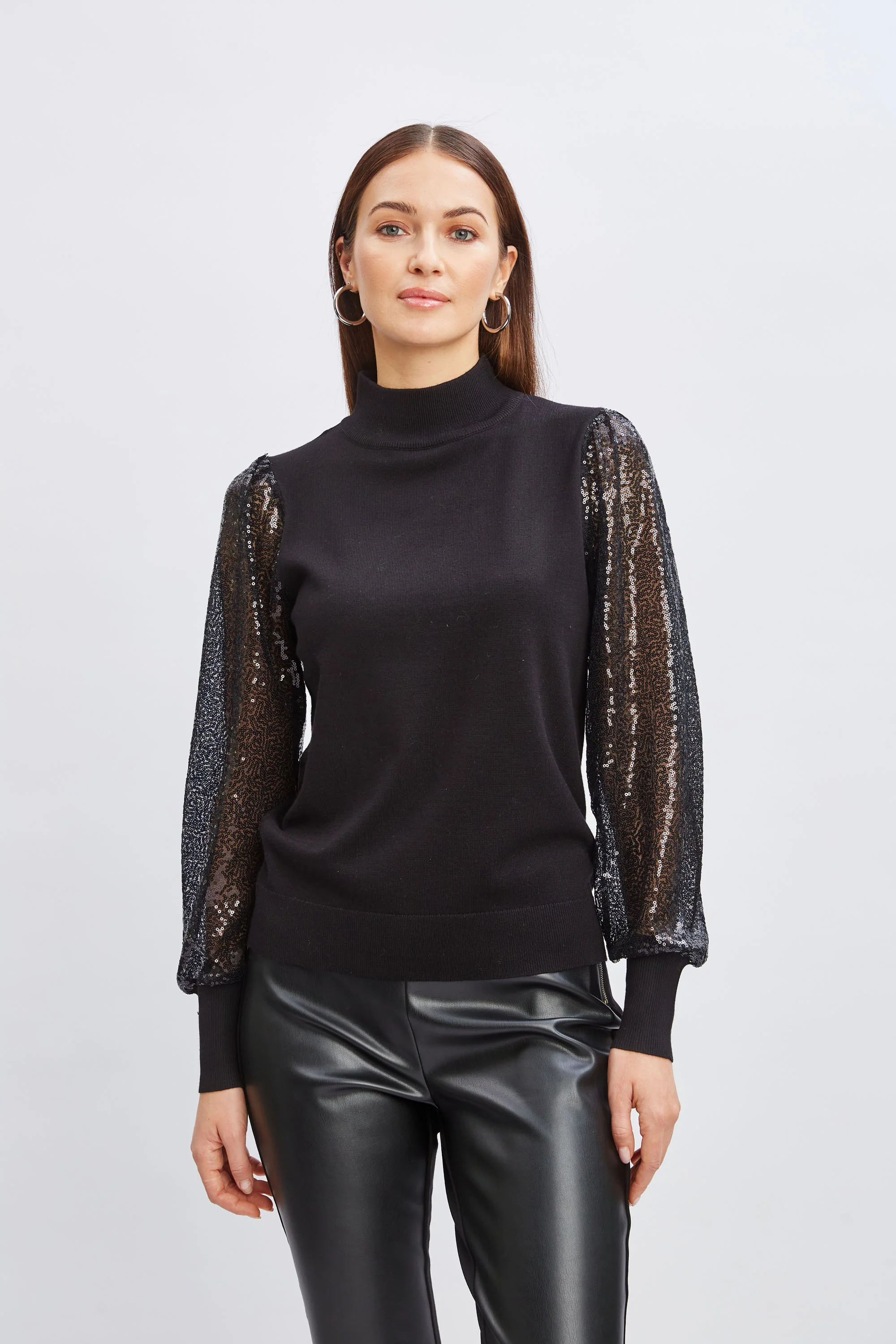 T-Tahari Sequin Sleeve Sweater - Murepair