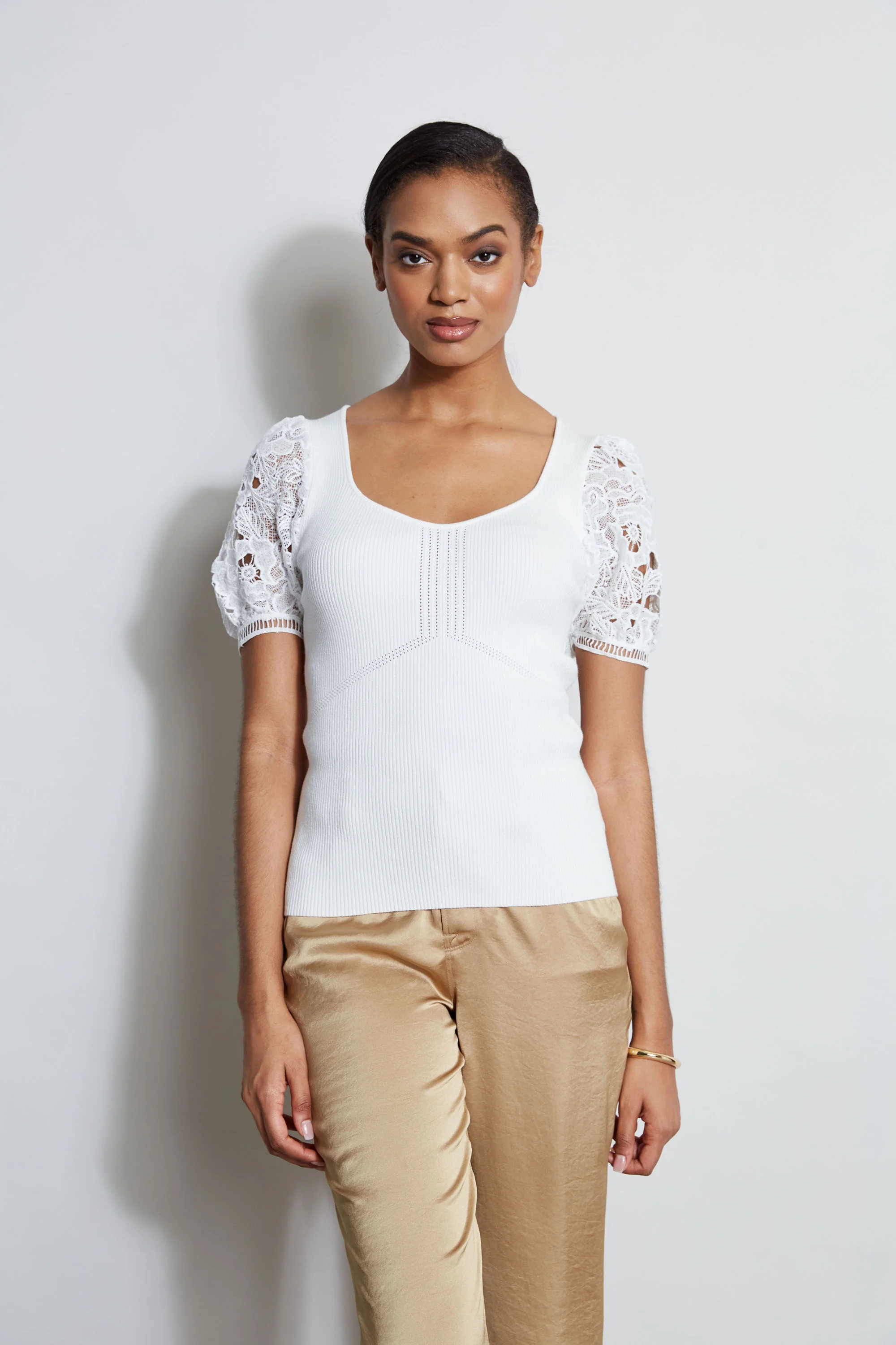 Lace Sleeve Sweater - Murepair