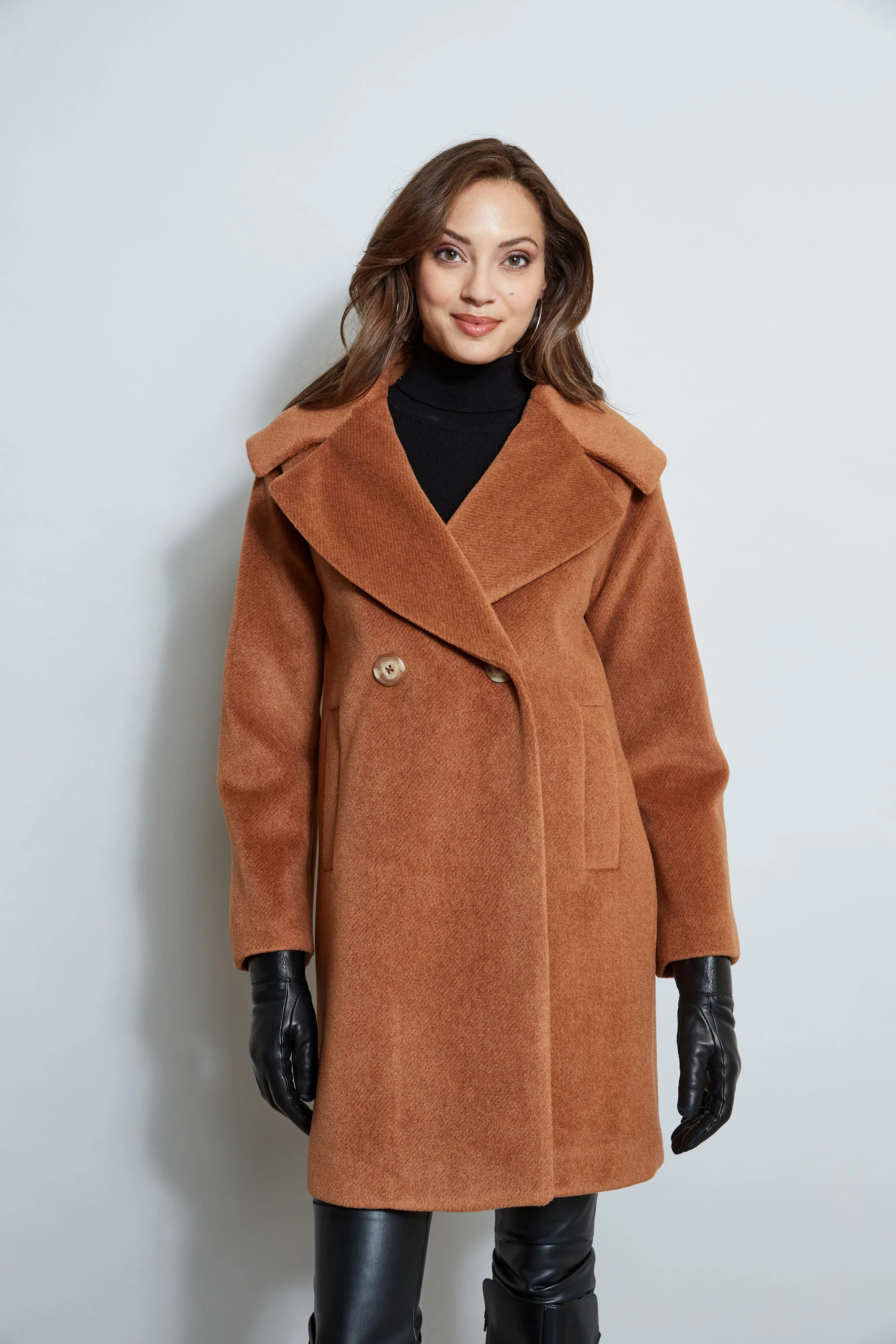 Brushed Double Breasted Coat - Murepair