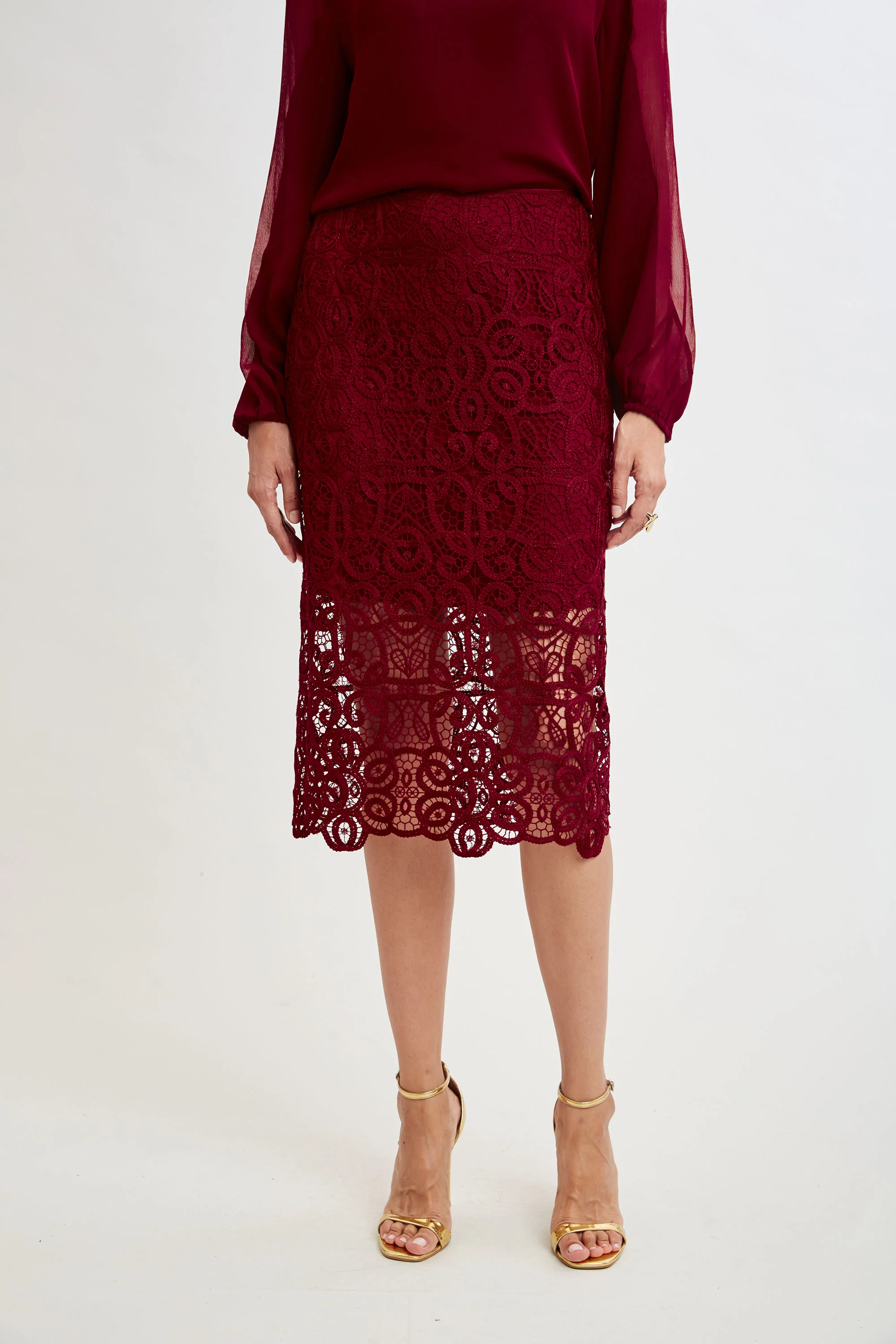 Crochet Lace Midi Skirt - Murepair