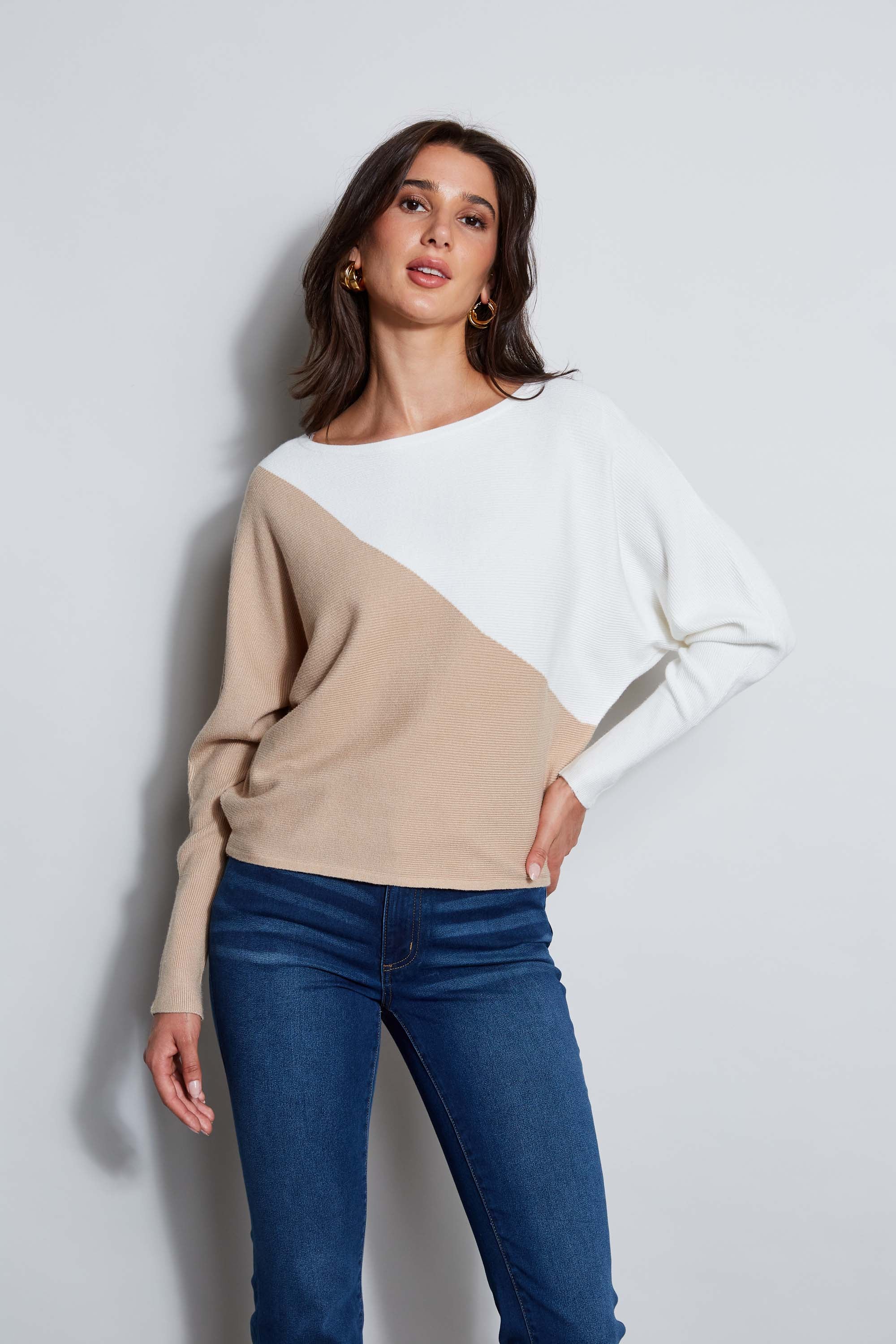 T-Tahari Colorblock Rib Sweater - Murepair