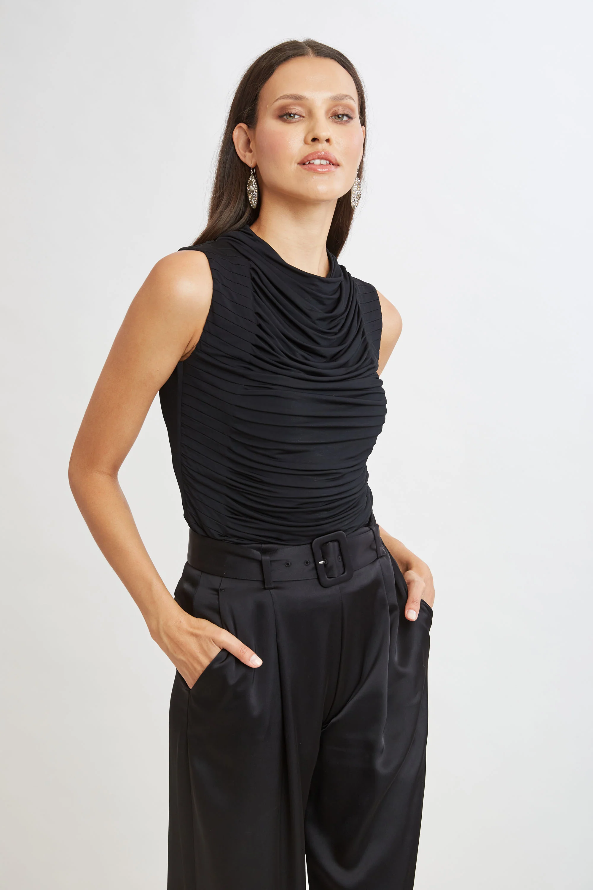Pleat Detail Matte Jersey Knit - Murepair