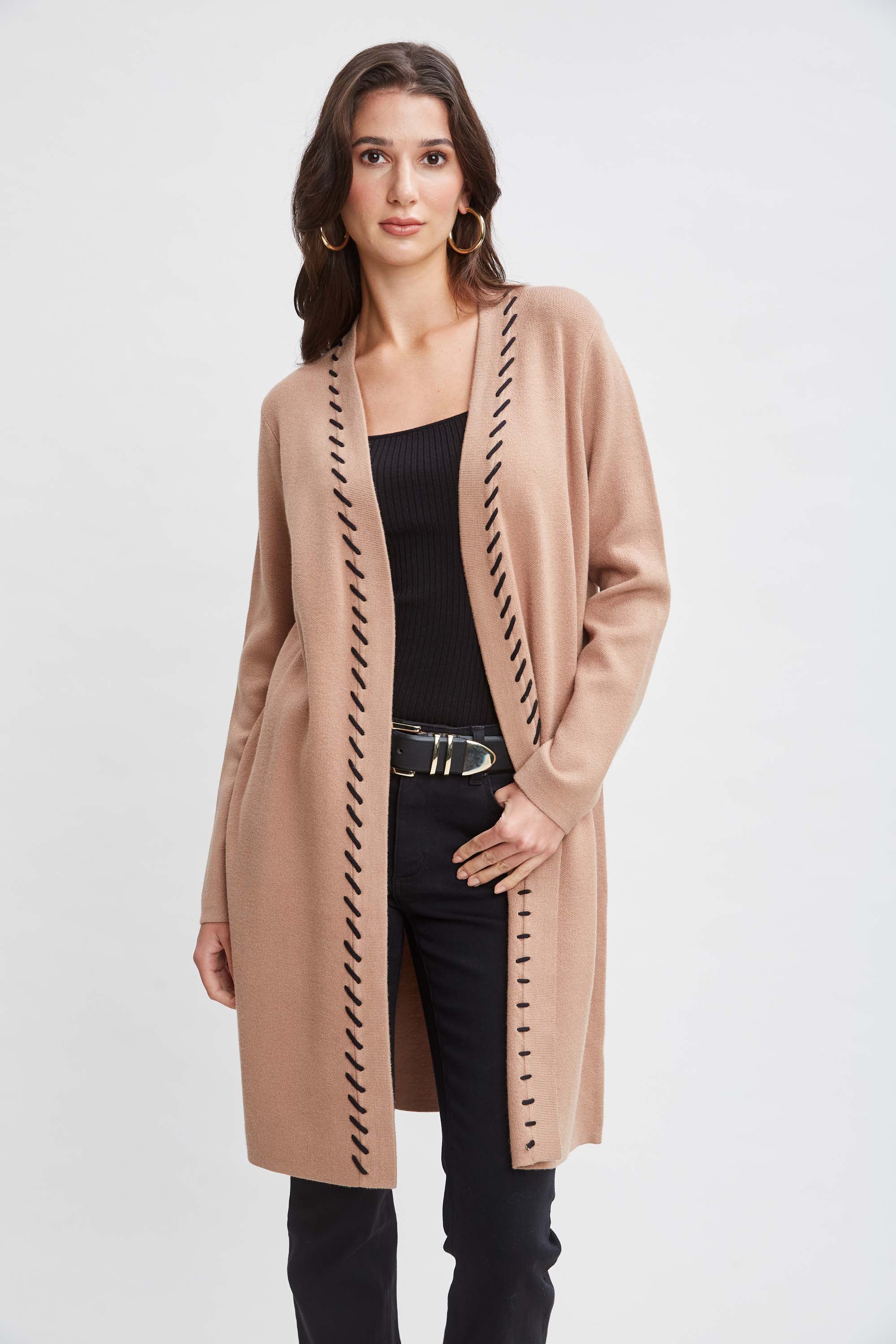 T-Tahari Long Stitched Cardigan - Murepair