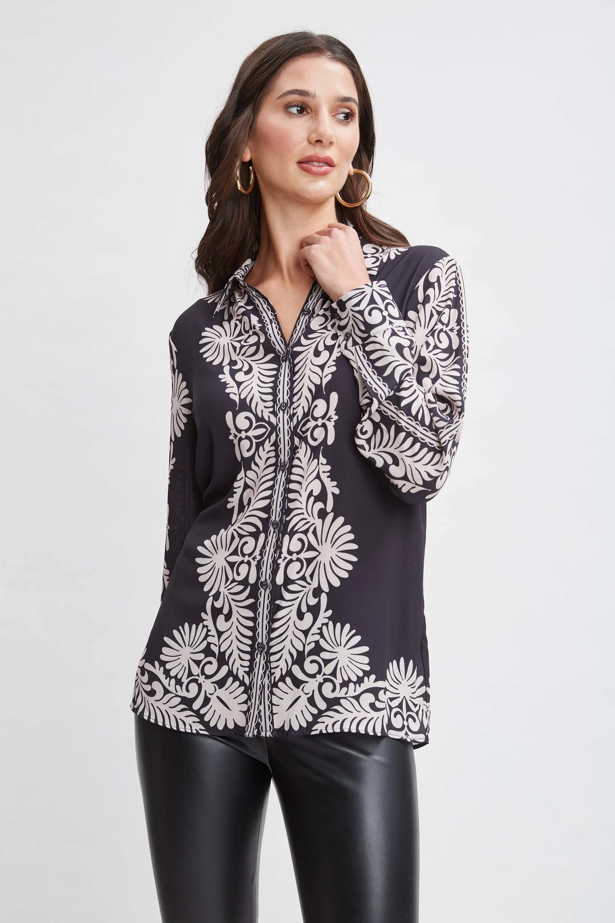 T-Tahari Paisley Button Down Shirt - Murepair