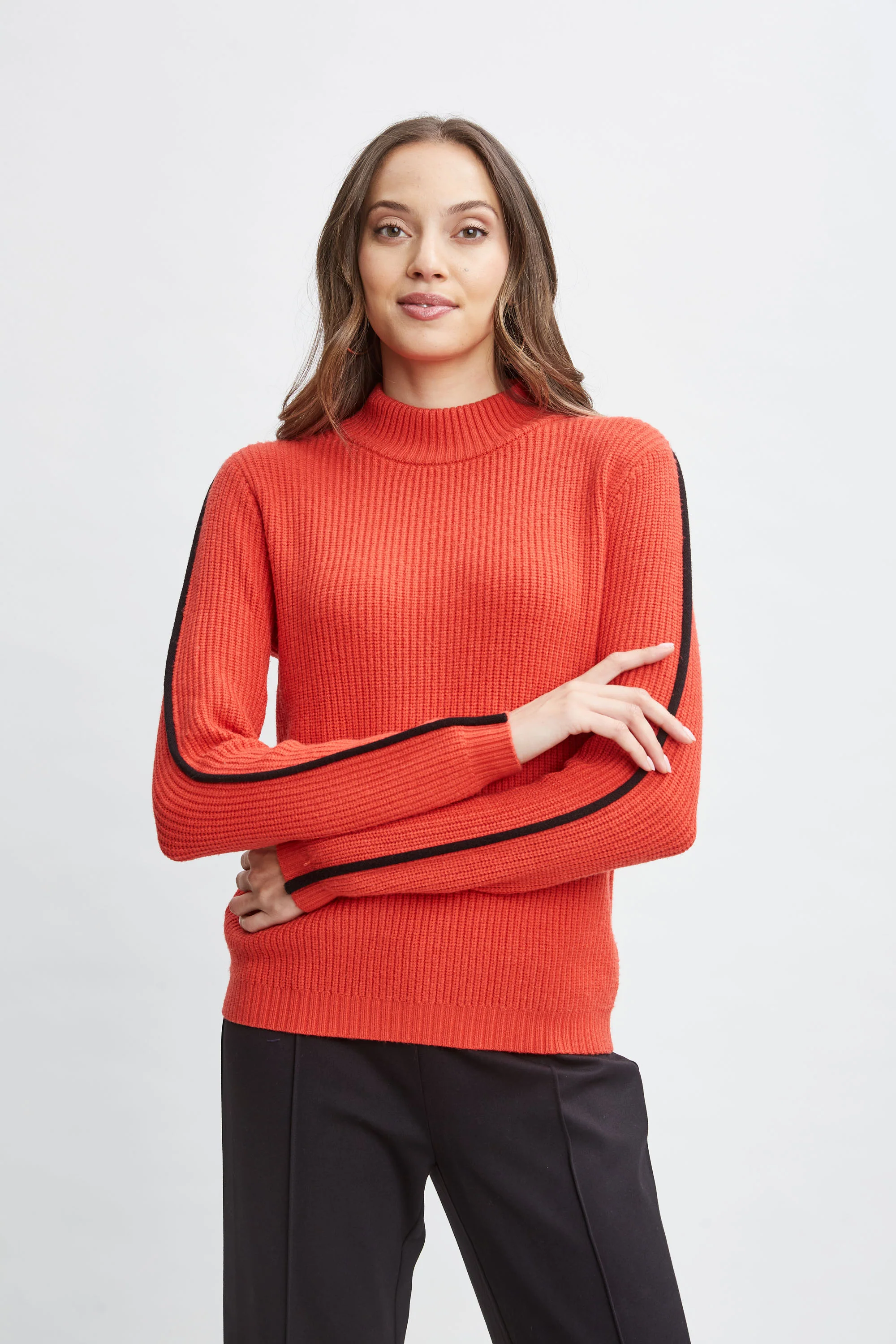 T-Tahari Stripe Sleeve Sweater - Murepair