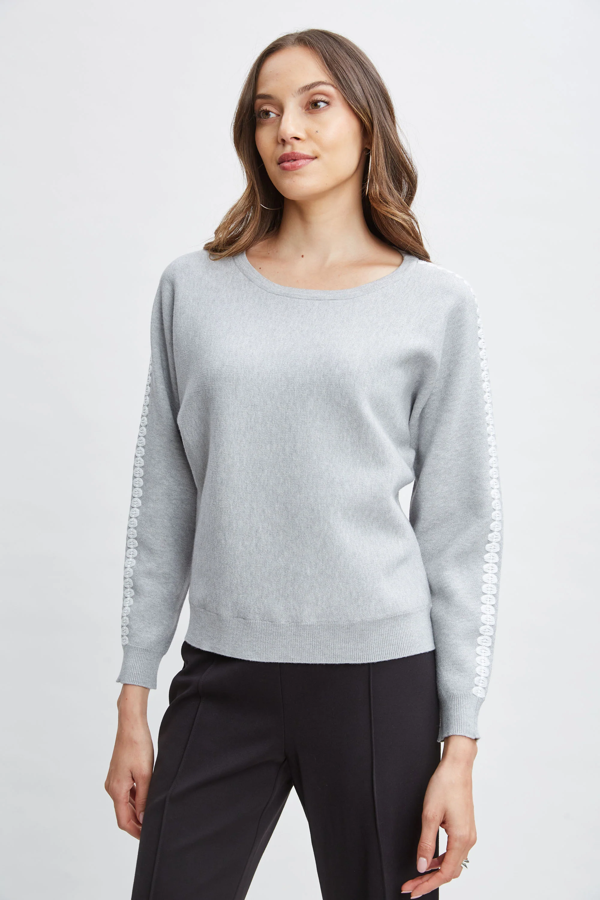 T-Tahari Stitch Sleeve Sweater - Murepair
