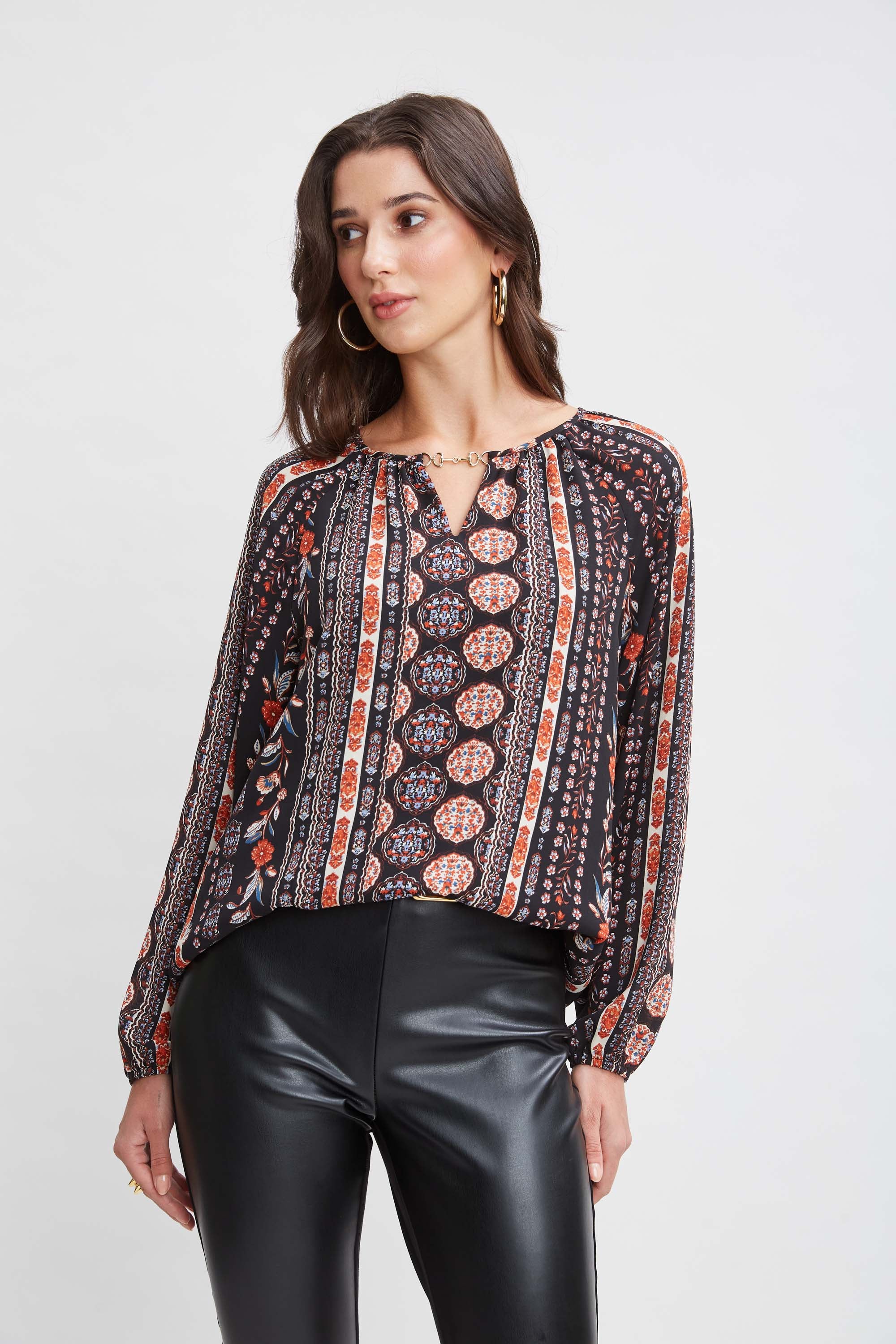 T-Tahari Garden Keyhole Shirt - Murepair