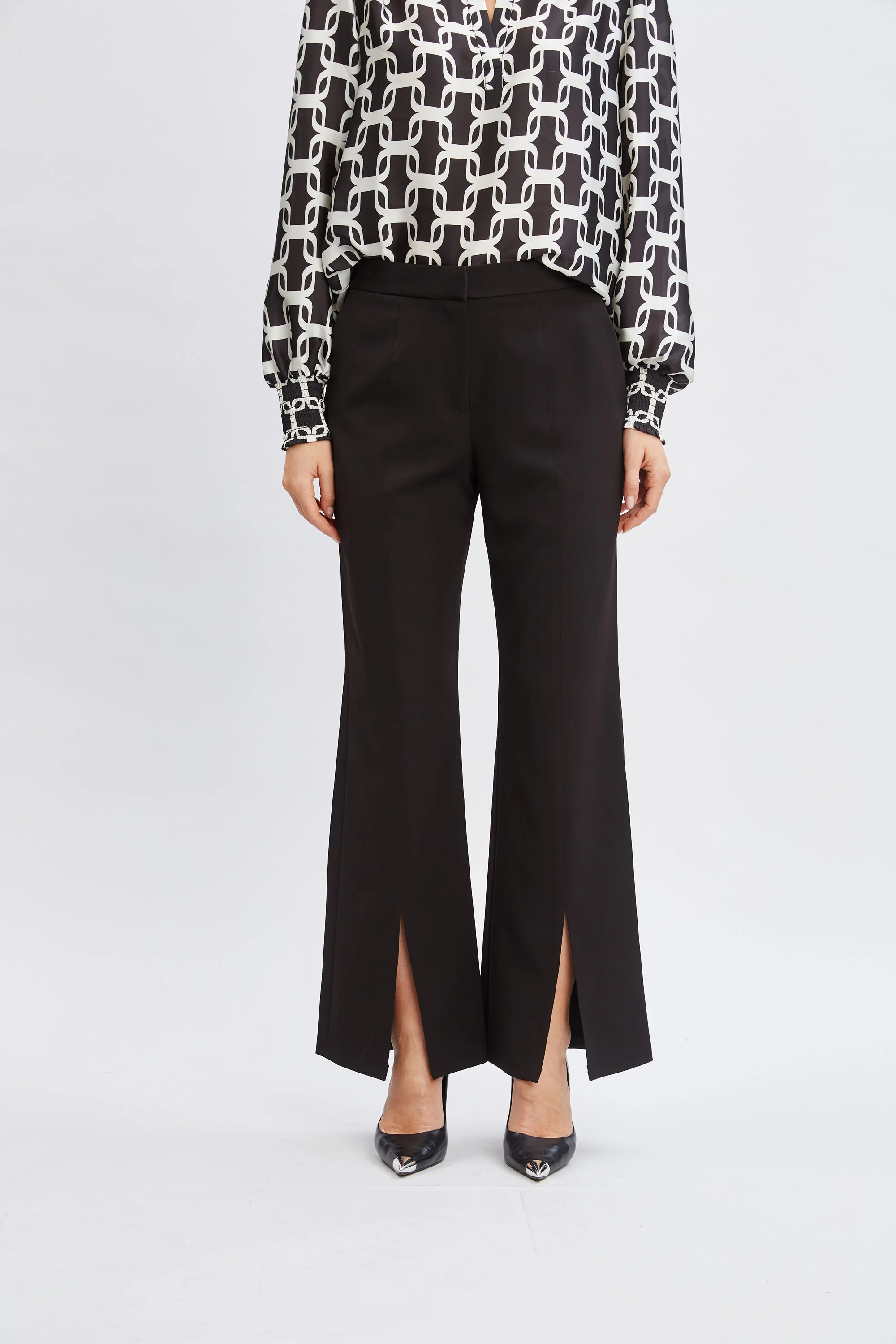 T-Tahari Wide Leg Slit Pant - Murepair