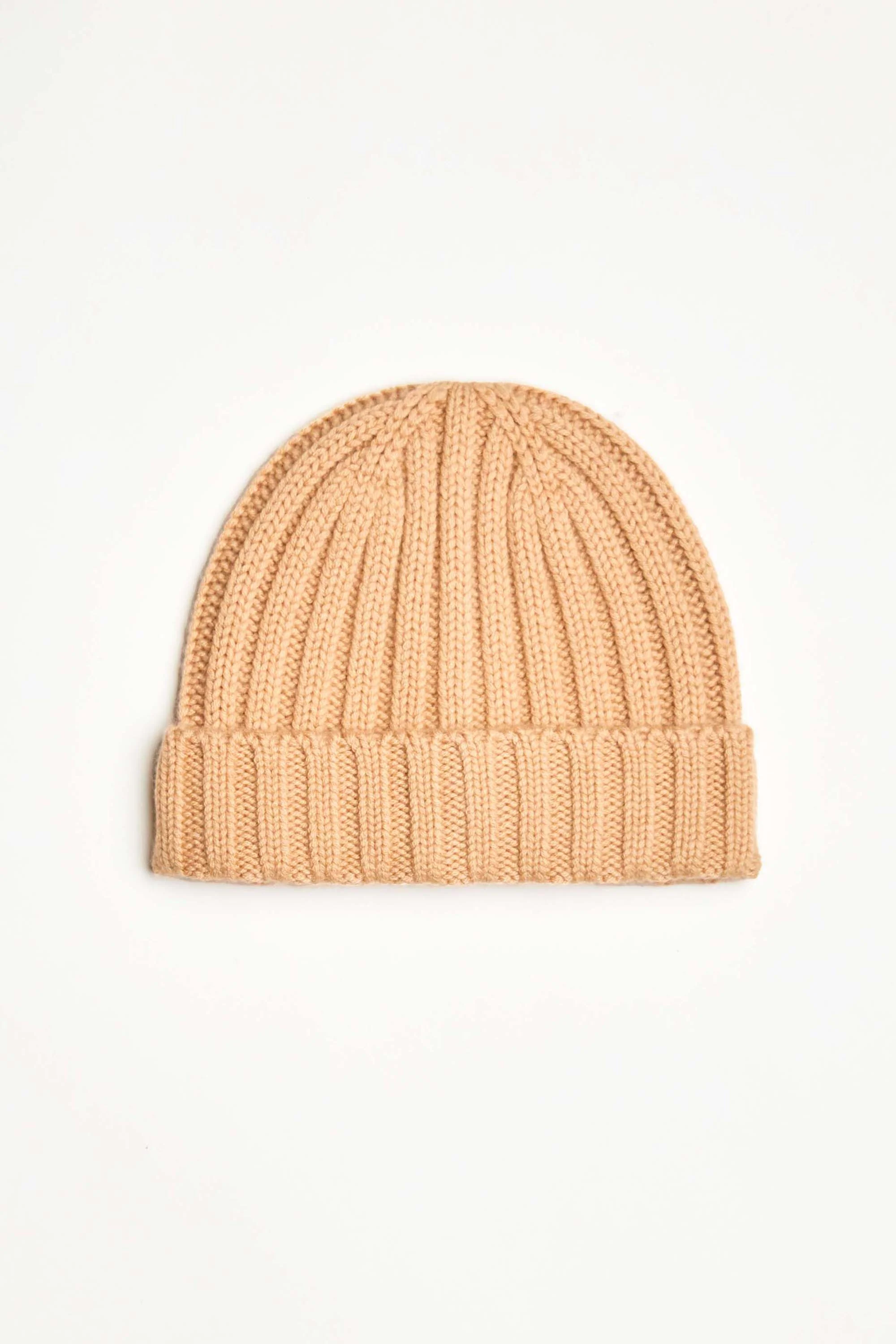 Cashmere Wool Rib Beanie Hat - Murepair