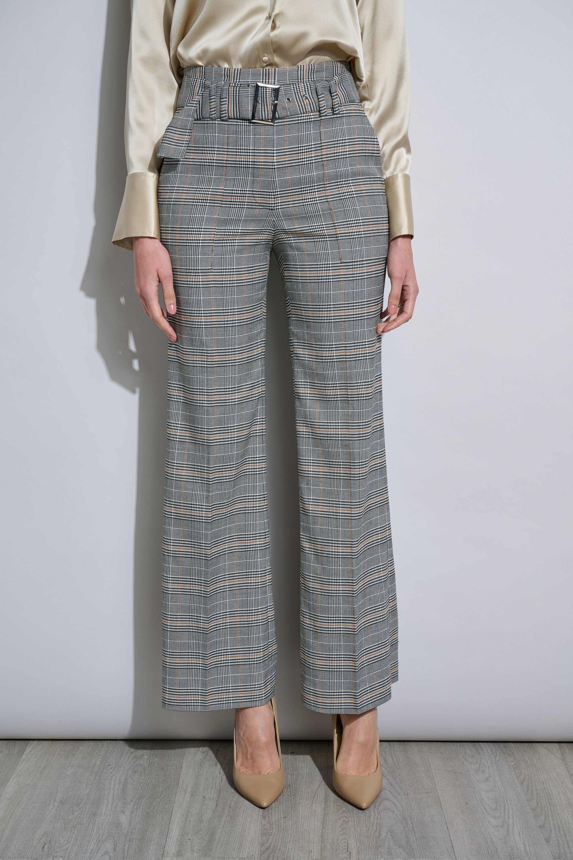 Plaid Belted Pant - Murepair