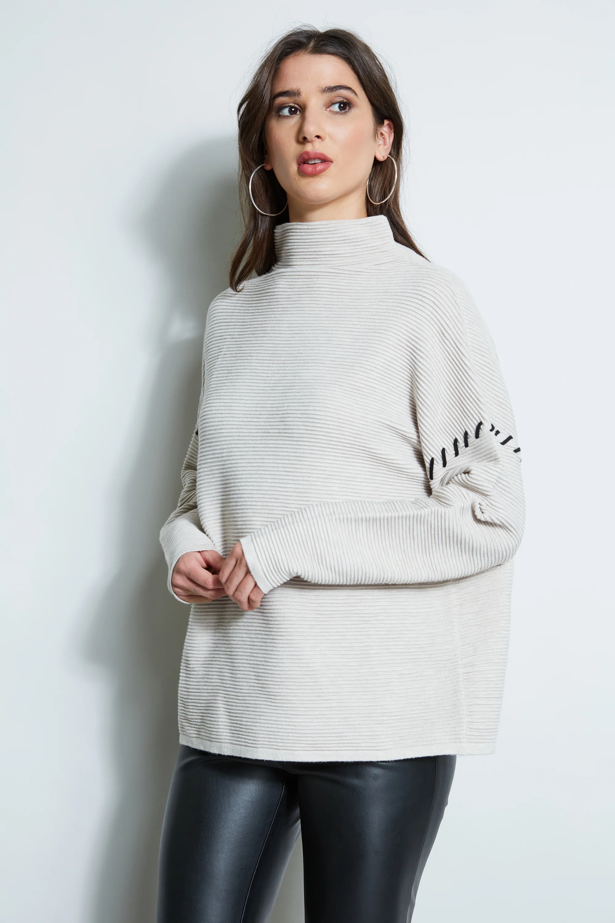T-Tahari Stitched Shoulder Sweater - Murepair