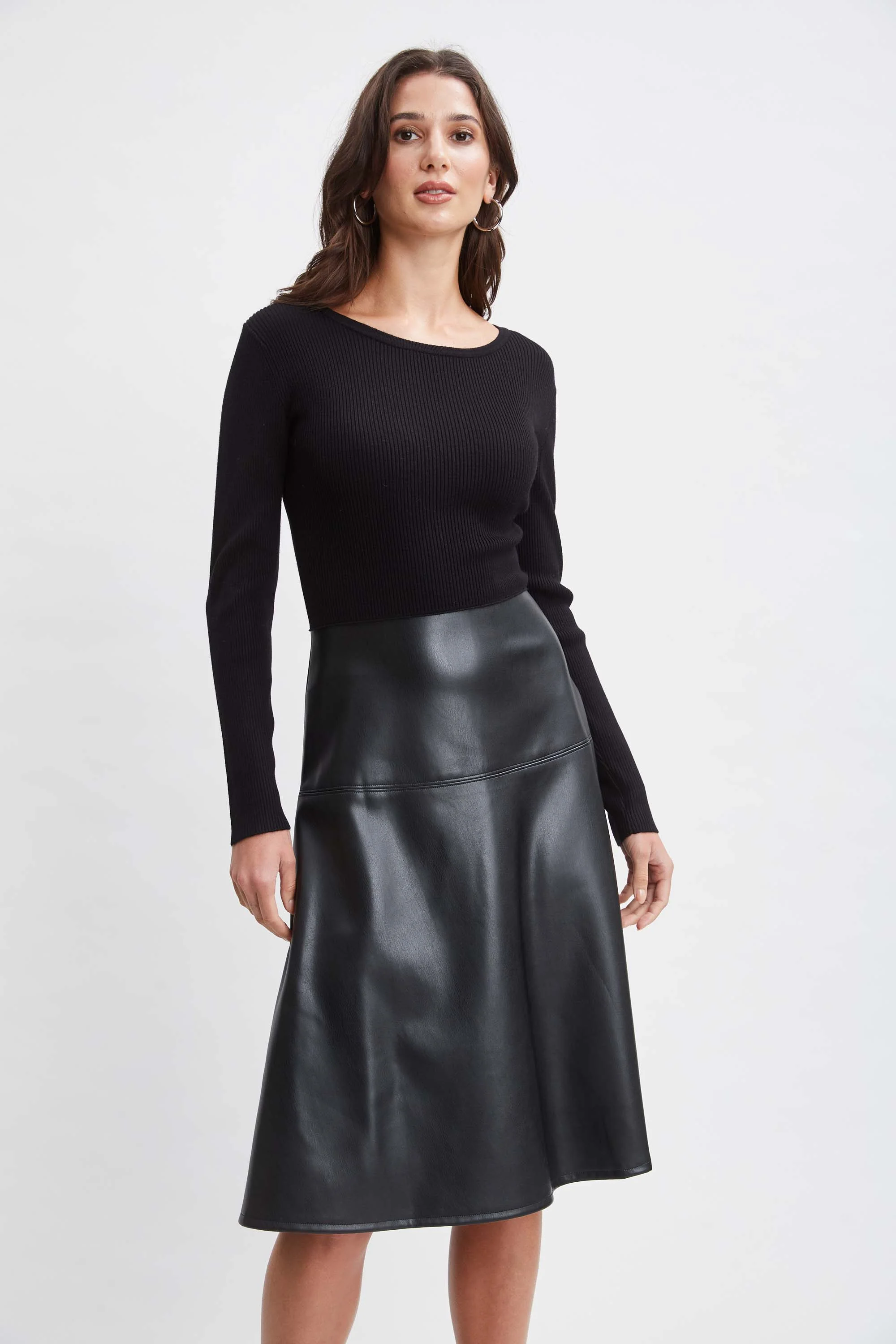 T-Tahari Knit Vegan Leather Dress - Murepair