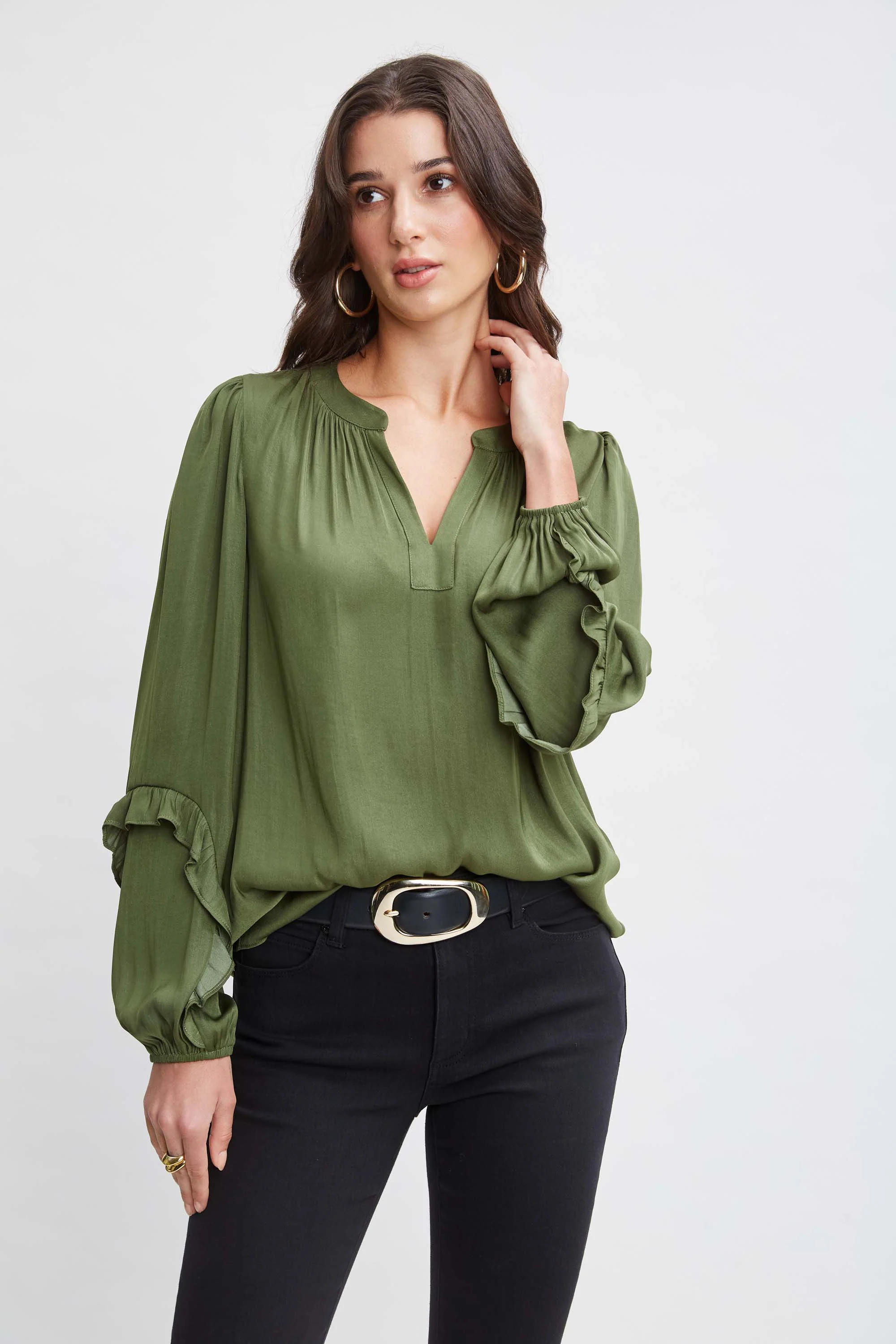 T-Tahari Split Neck Shirt - Murepair