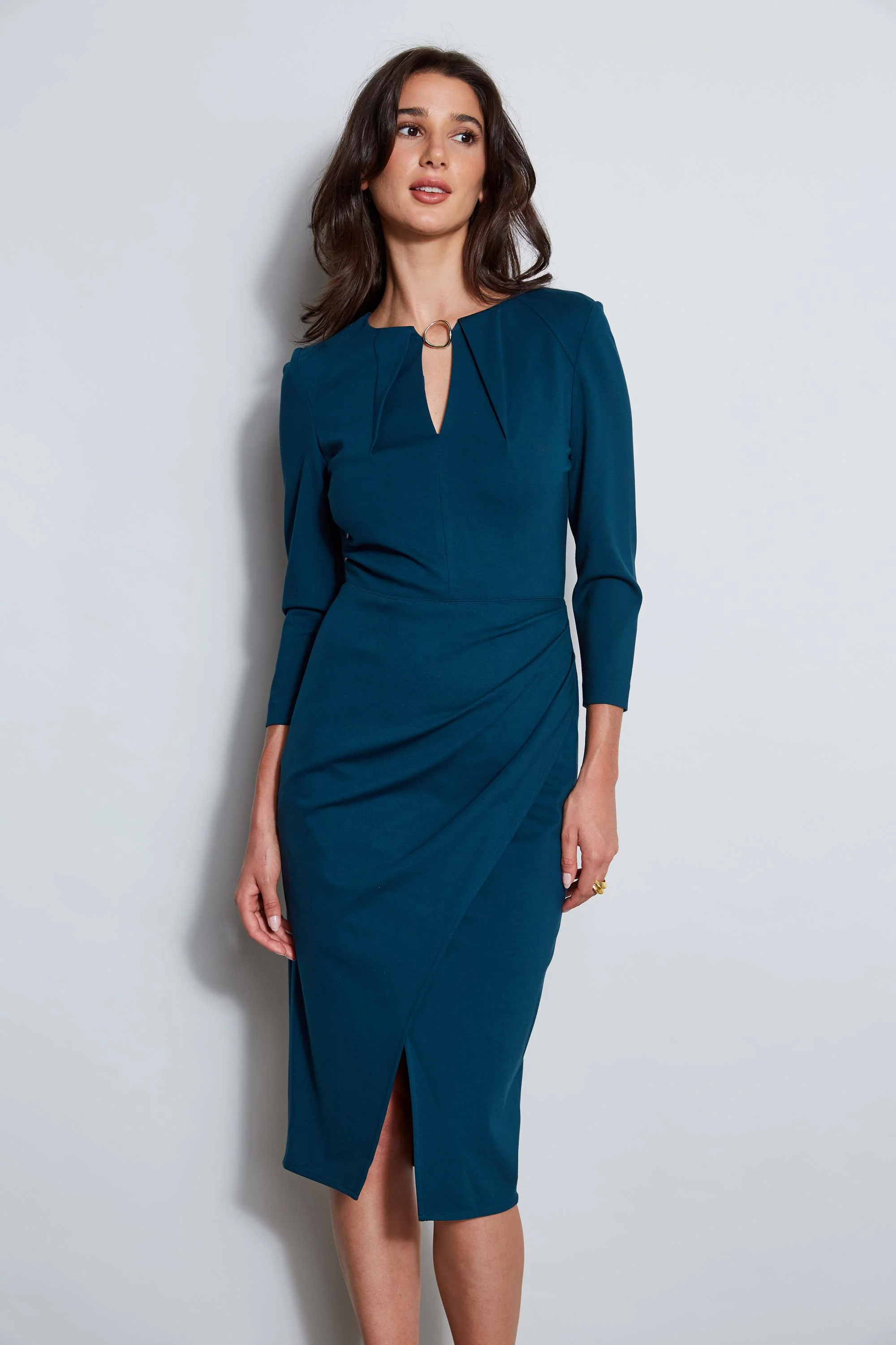 Keyhole Ring Wrap Dress - Murepair