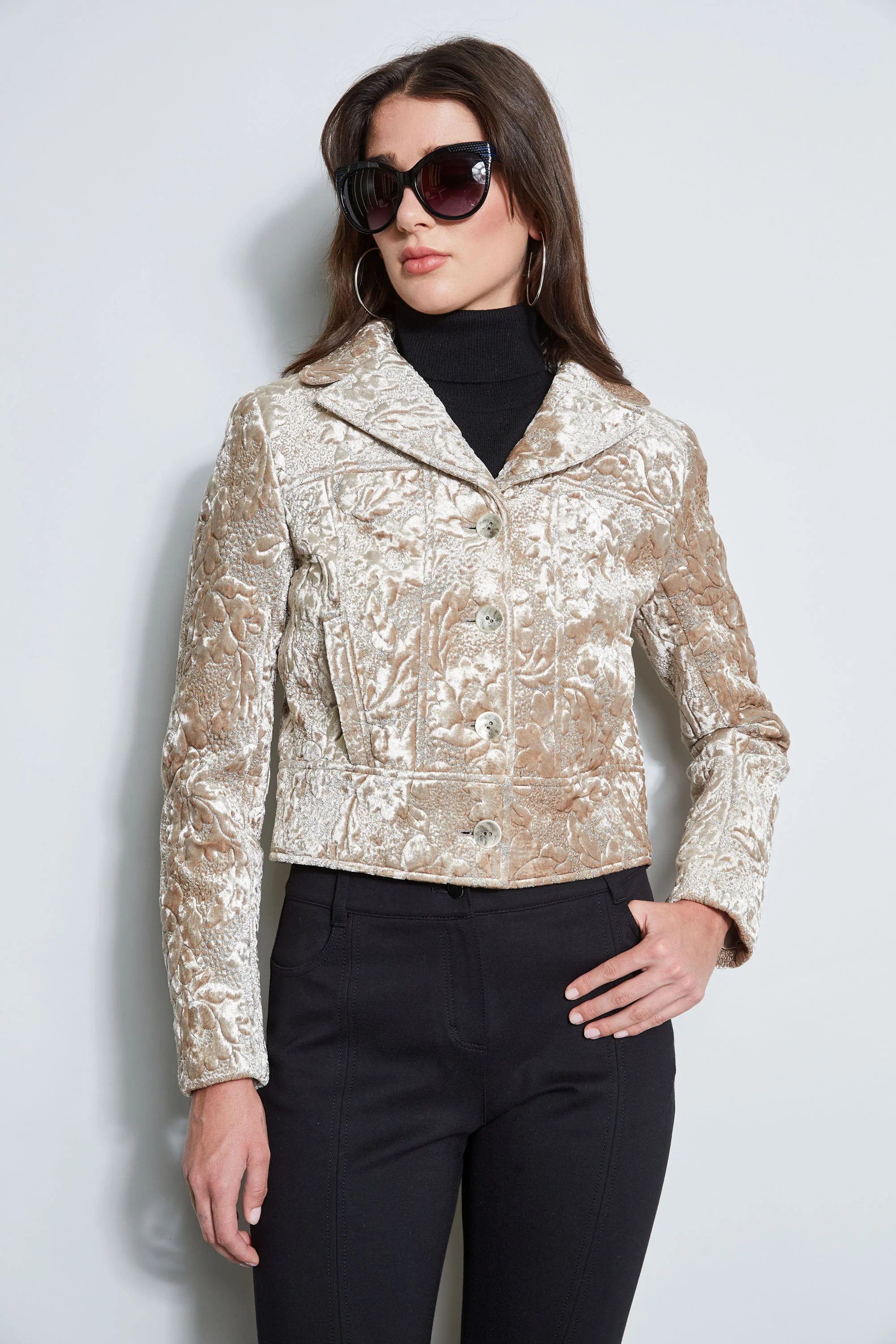 Quilted Velvet Cropped Jacket - Murepair