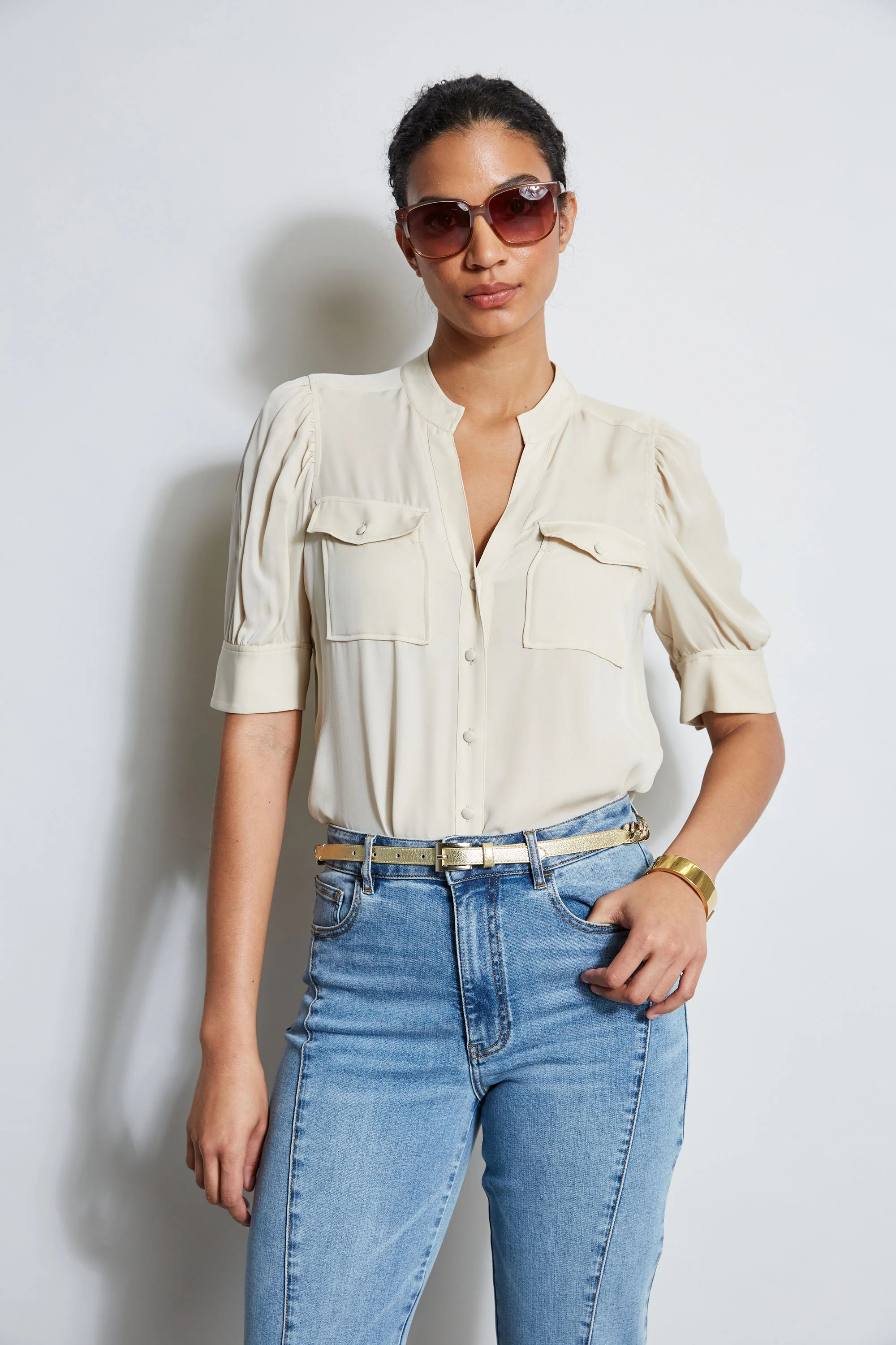 Short Sleeve Silk Utility Shirt - Murepair