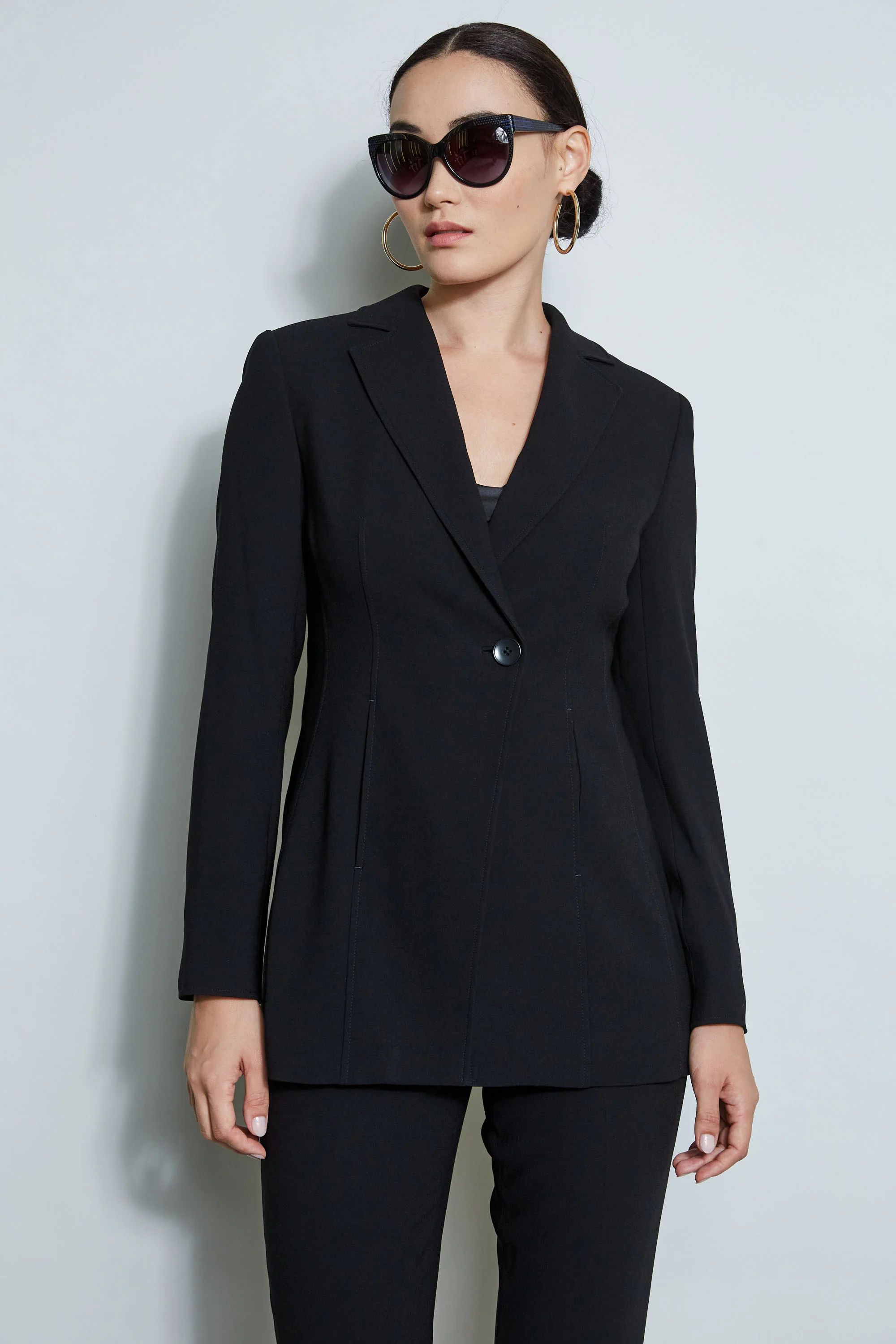 Asymmetric Single Button Blazer - Murepair