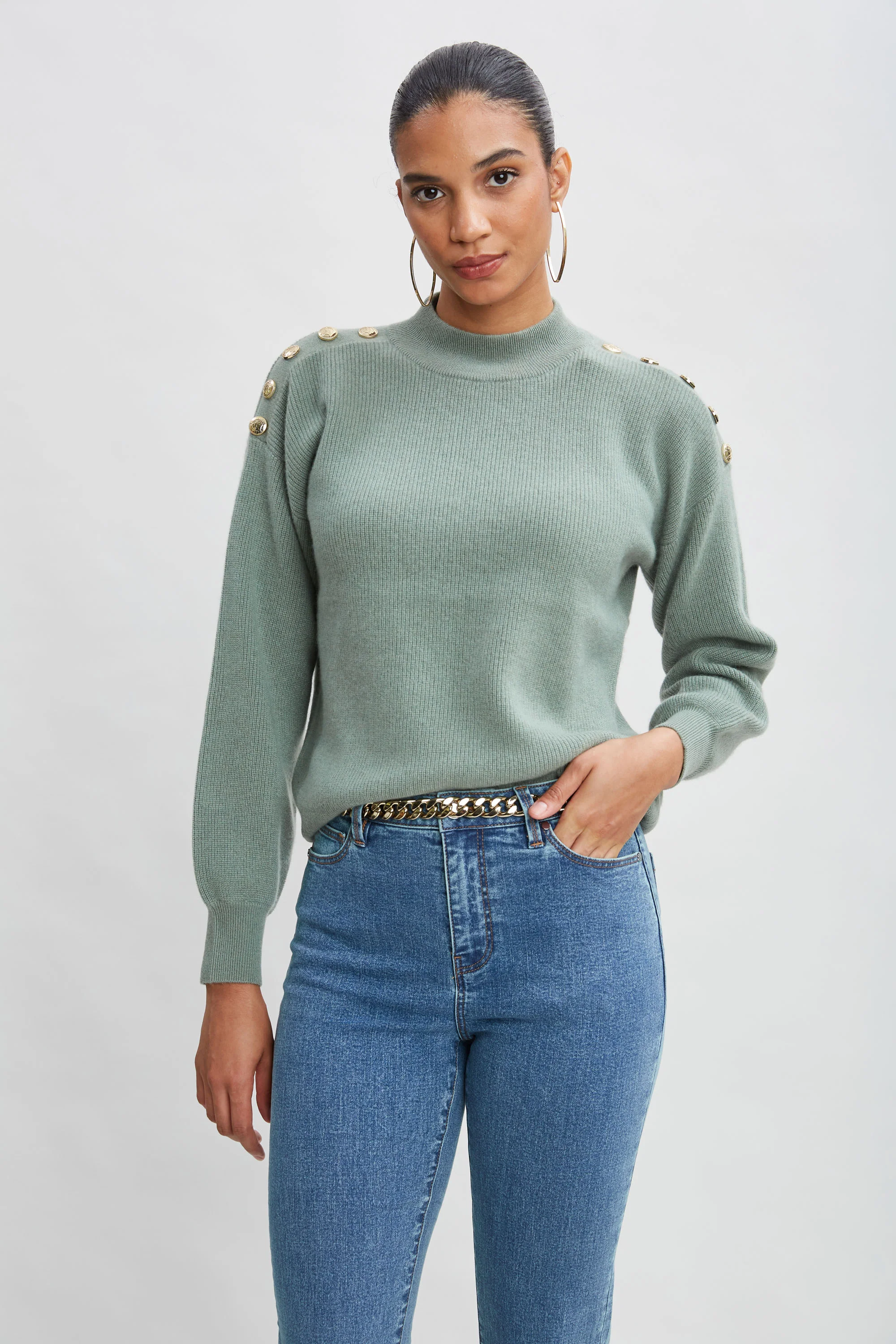 Cashmere Button Sweater - Murepair