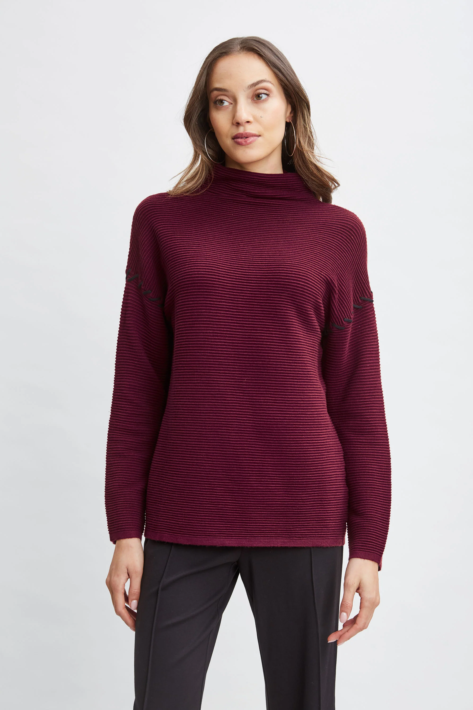 T-Tahari Stitched Shoulder Sweater - Murepair