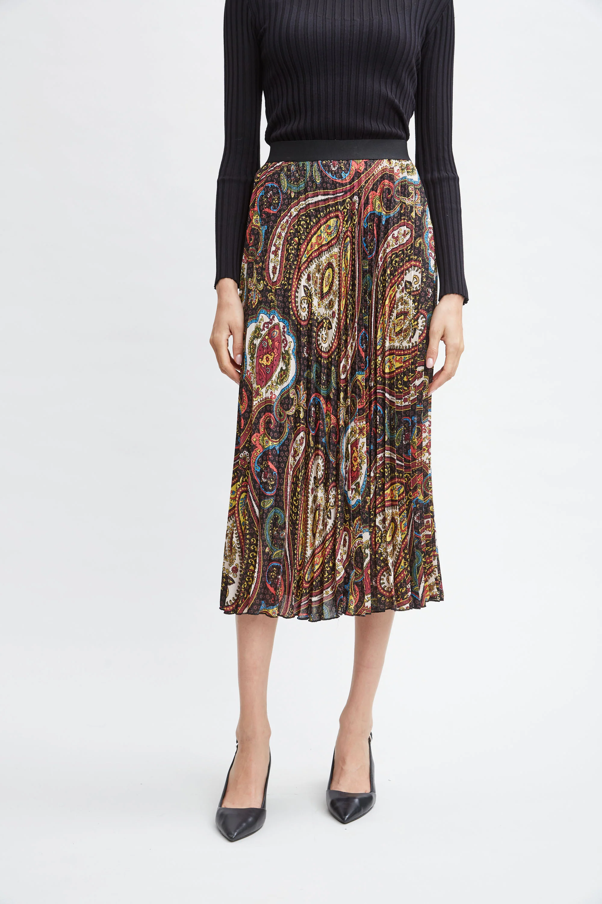 T-Tahari Paisley Pleated Skirt - Murepair