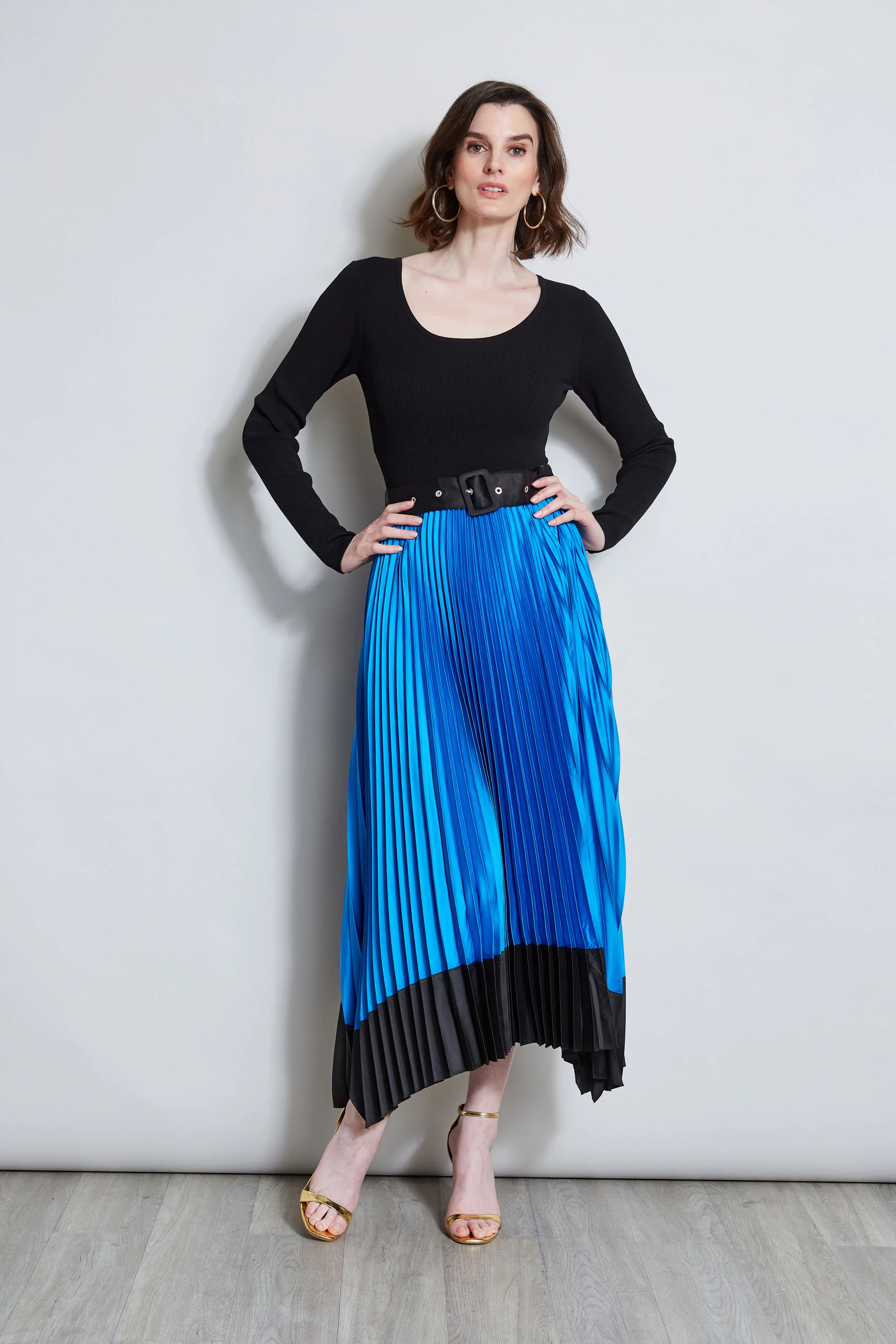 Pleated Belted Dress - Murepair