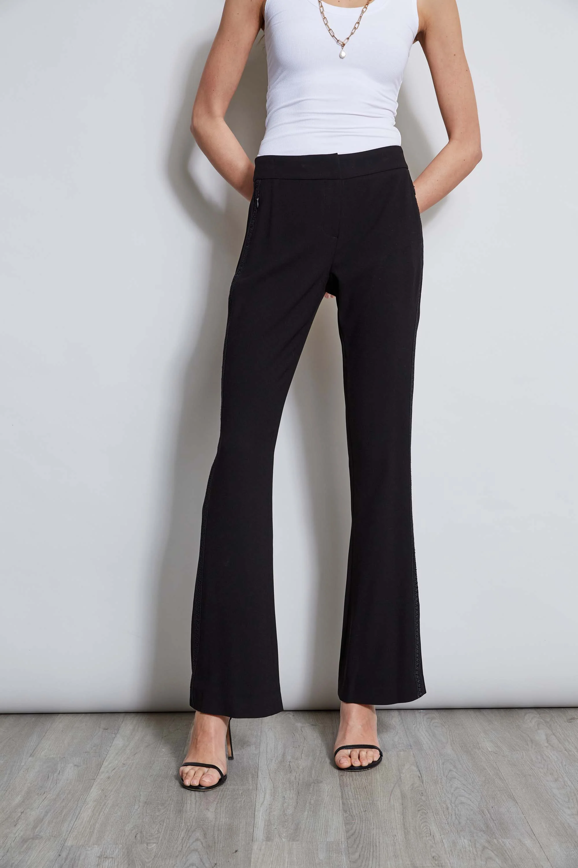 Lace Trim Fit & Flare Pant - Murepair