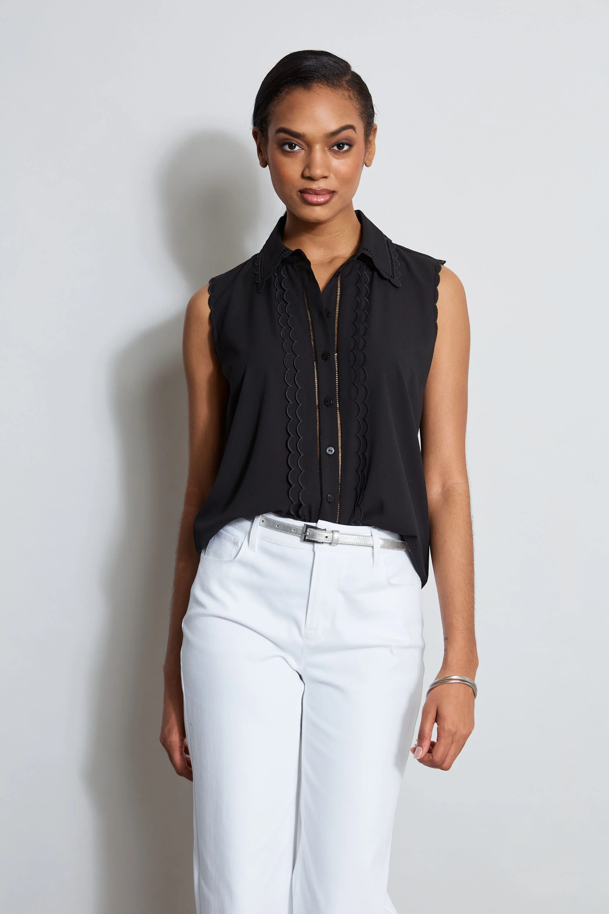Sleeveless Button-Down Shirt - Murepair