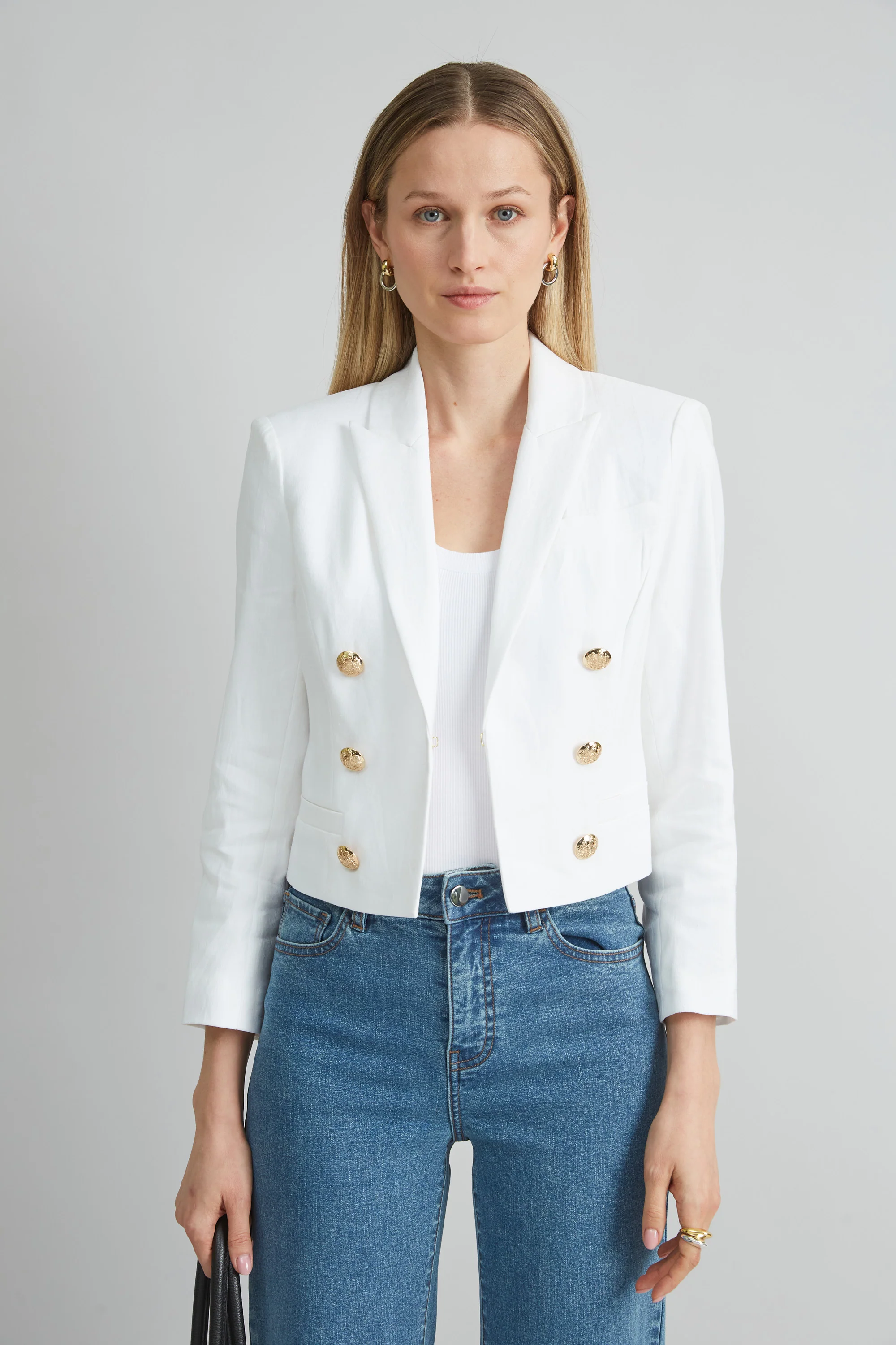 Cropped Linen Jacket - Murepair